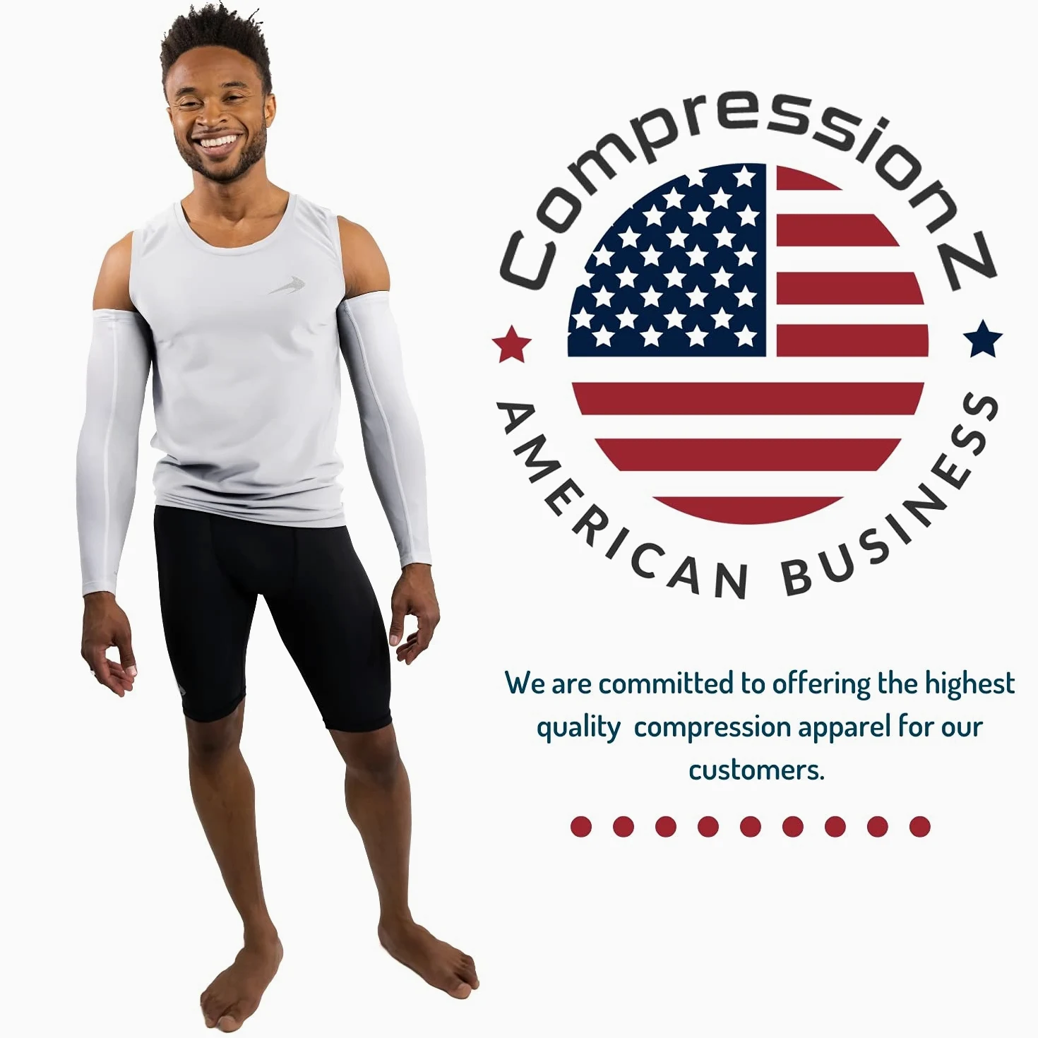 CompressionZ Camisa de compresión sin mangas para hombre - Base Layer White, XL