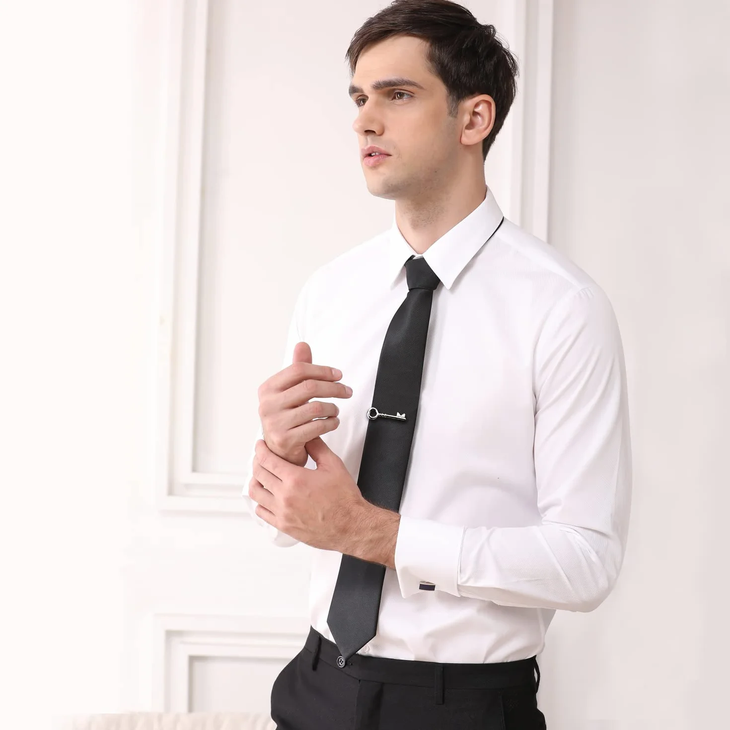 Honey Bear llave key Clip Pasador de corbata Pisacorbatas,para los hombres, corbata de tamaño corbata estrecha flaco, acero inoxidable para el regalo de boda de negocios