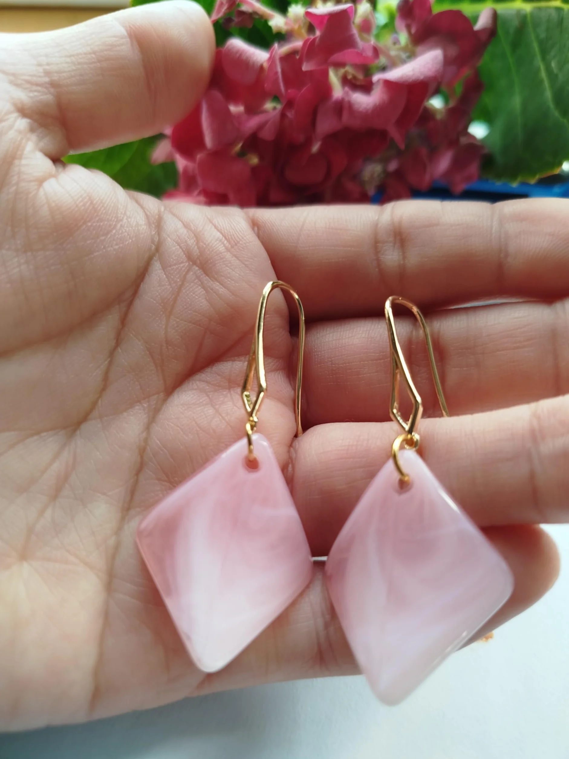 Pendientes Resina Oro Chapado Mujer Rombo Colores Festivos - ZARZAMORA