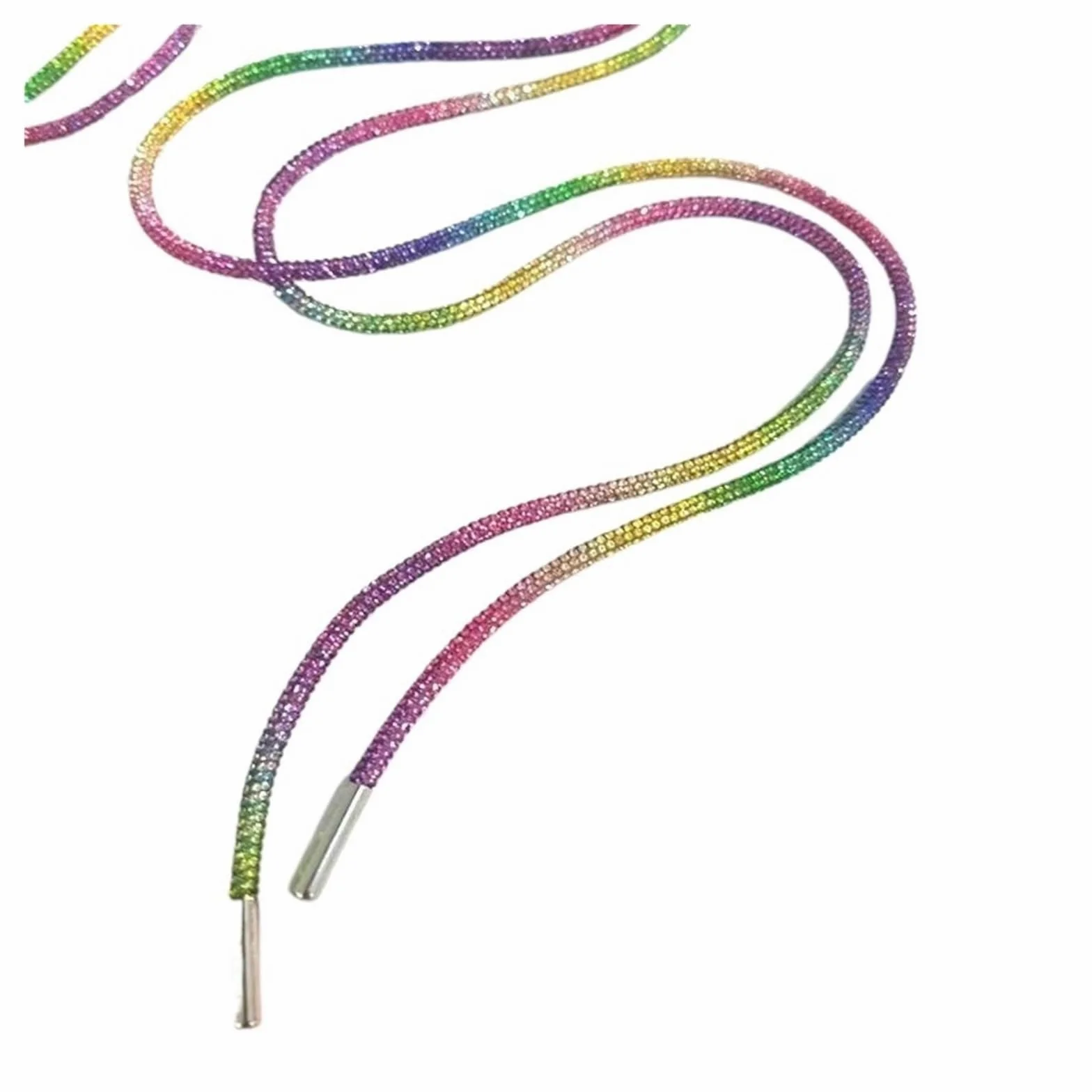 3 cordones de diamantes imitación con diseño arcoíris for zapatillas deportivas, redondos Para Zapatos Casuales
