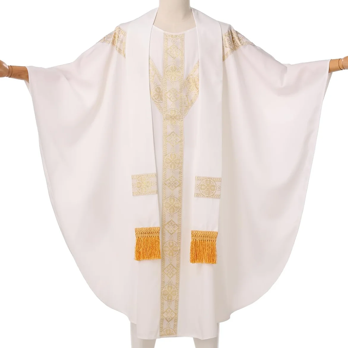 CAMDOM Túnica de vestidura de iglesia de sacerdote católico, Rosado, talla única