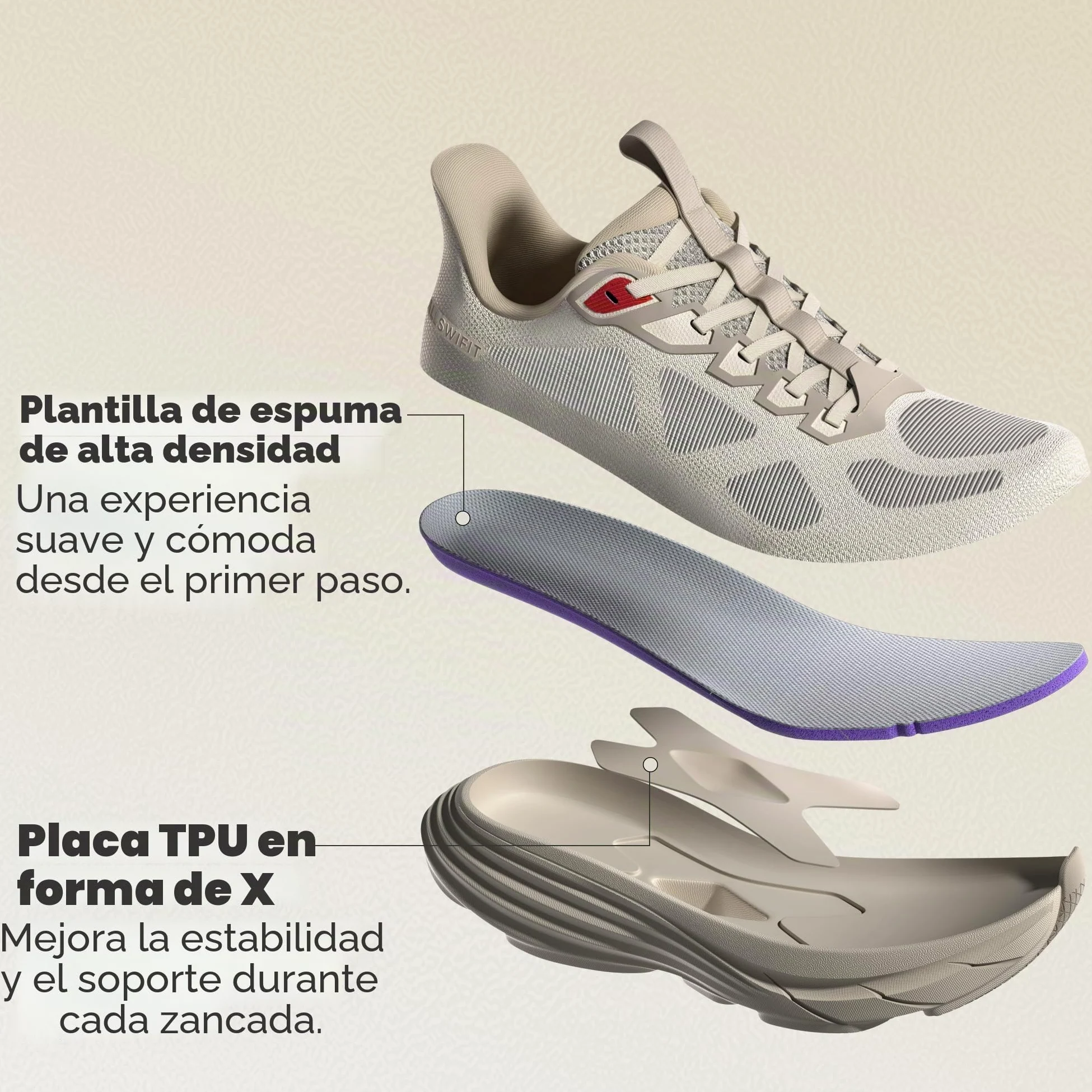 ALLSWIFIT Zapatillas Running Mujer Deportiva Caminar | Comodidad Todo el Día, Diseño Slip-On, Malla Transpirable, Soporte TPU Estable, Suela de Goma Antideslizante
