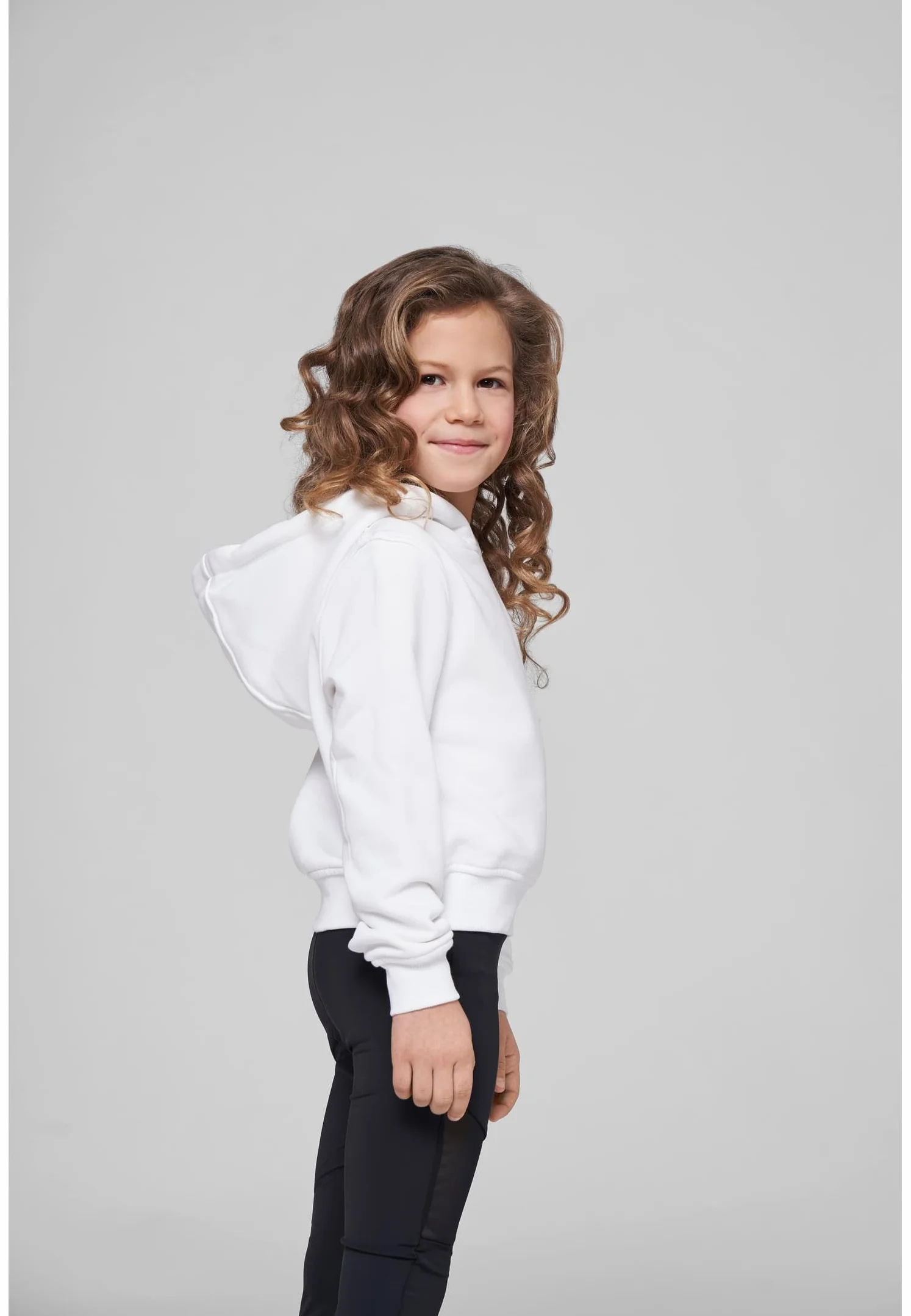 Build Your Brand Girls Cropped Sweat Hoody Sudadera con Capucha Niñas