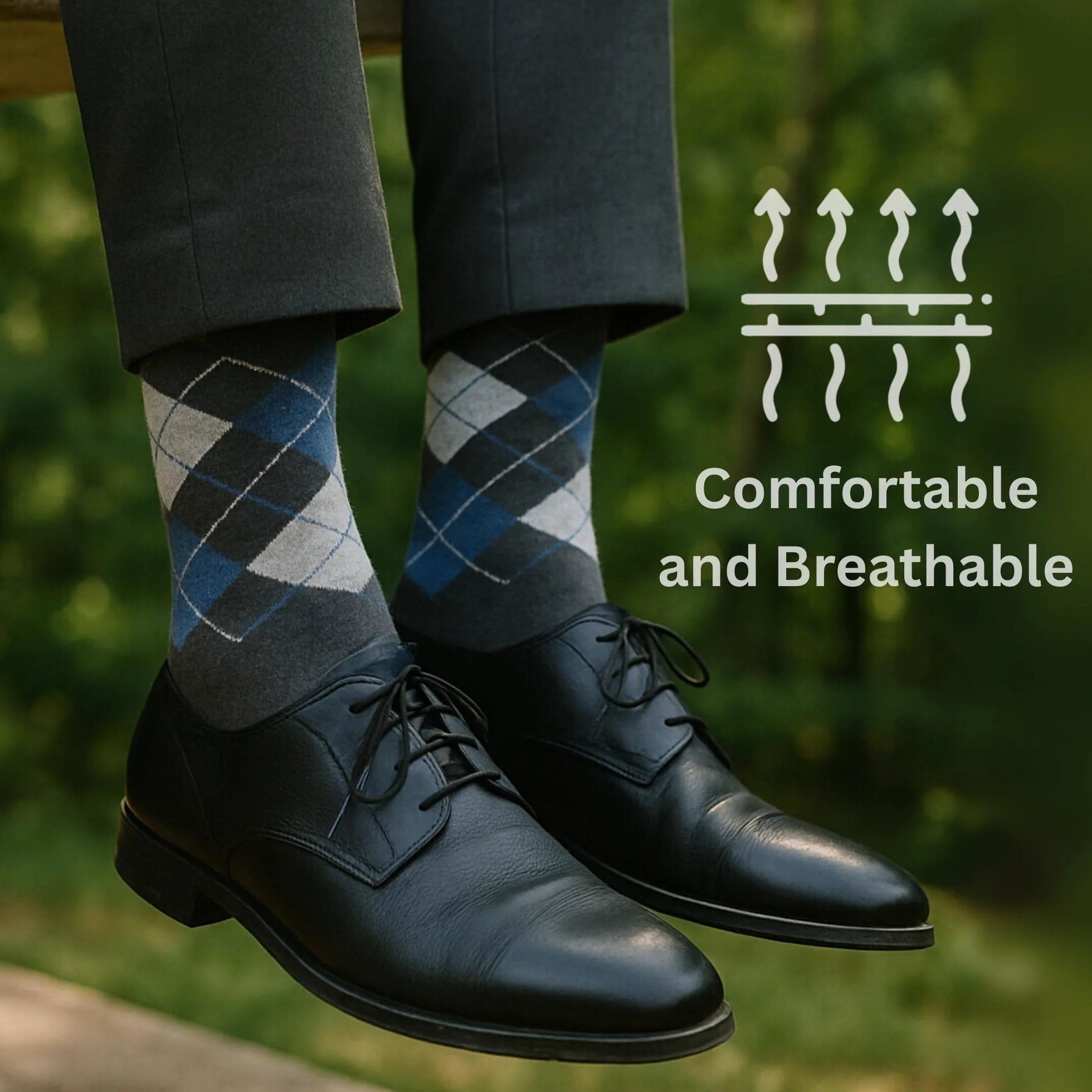 alpine swiss Calcetines de vestir de algodón para hombre, paquete de 6, tamaño de zapato de Argyle acanalado sólido