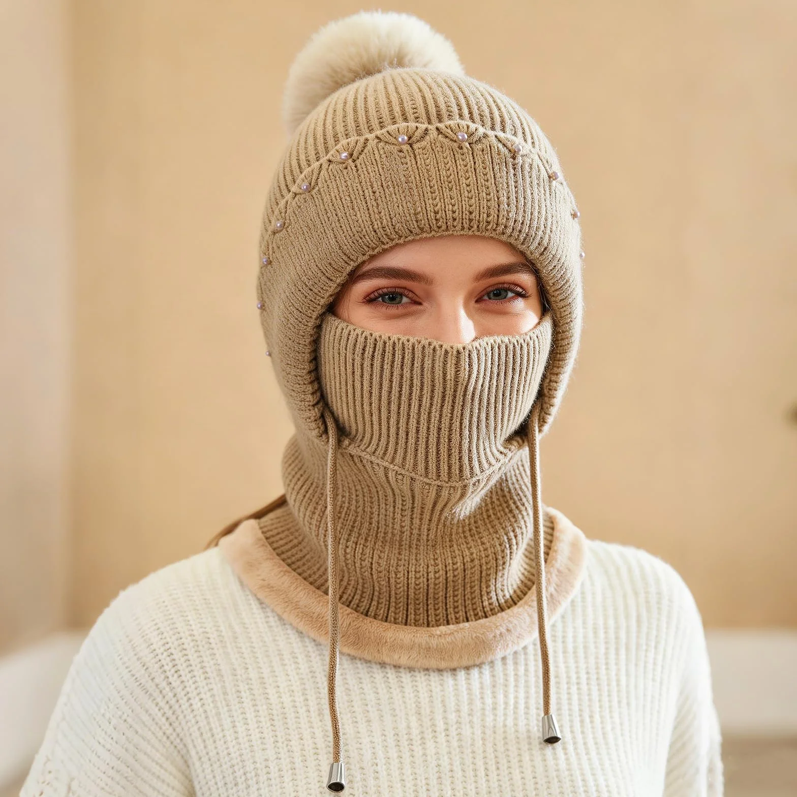 TAGVO Pasamontañas Termico para Mujer, Balaclava Polar Multifuncional Pasamontañas Invierno Capucha Polar Máscara de Esquí para Clima Frío Montaña Camping Senderismo