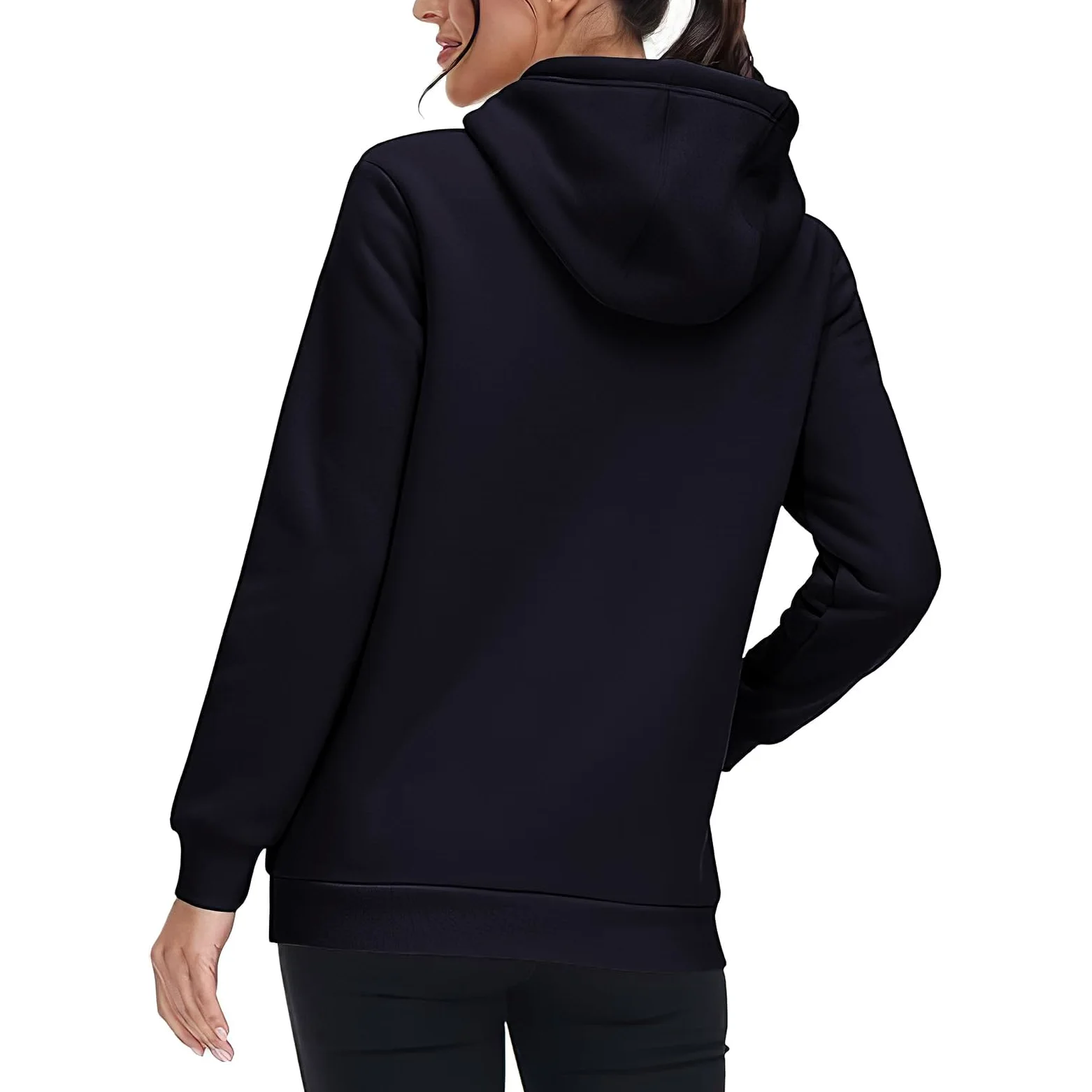 amropi Mujer Conjunto de Chándal con Forro Polar Sudadera con Capucha y Jogging Pantalones Cálido Invierno Traje