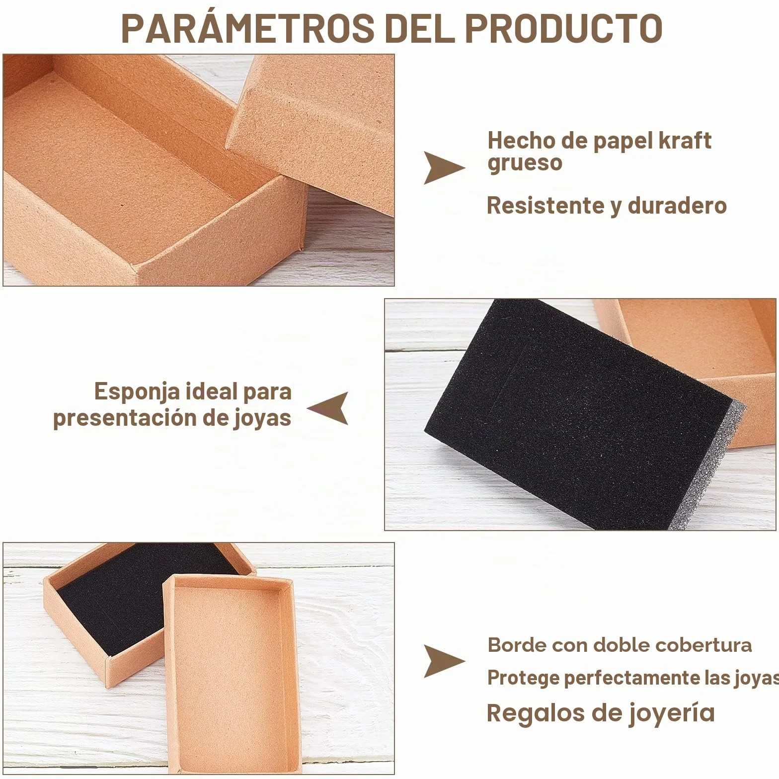 NBEADS 24 Piezas Caja de Joyas, Cajas de Cartón Kraft Cajas de Regalo para Joyas Caja para Exhibición y Empaque de Regalo de Anillo de Collar de Bricolaje, 8x5x3cm