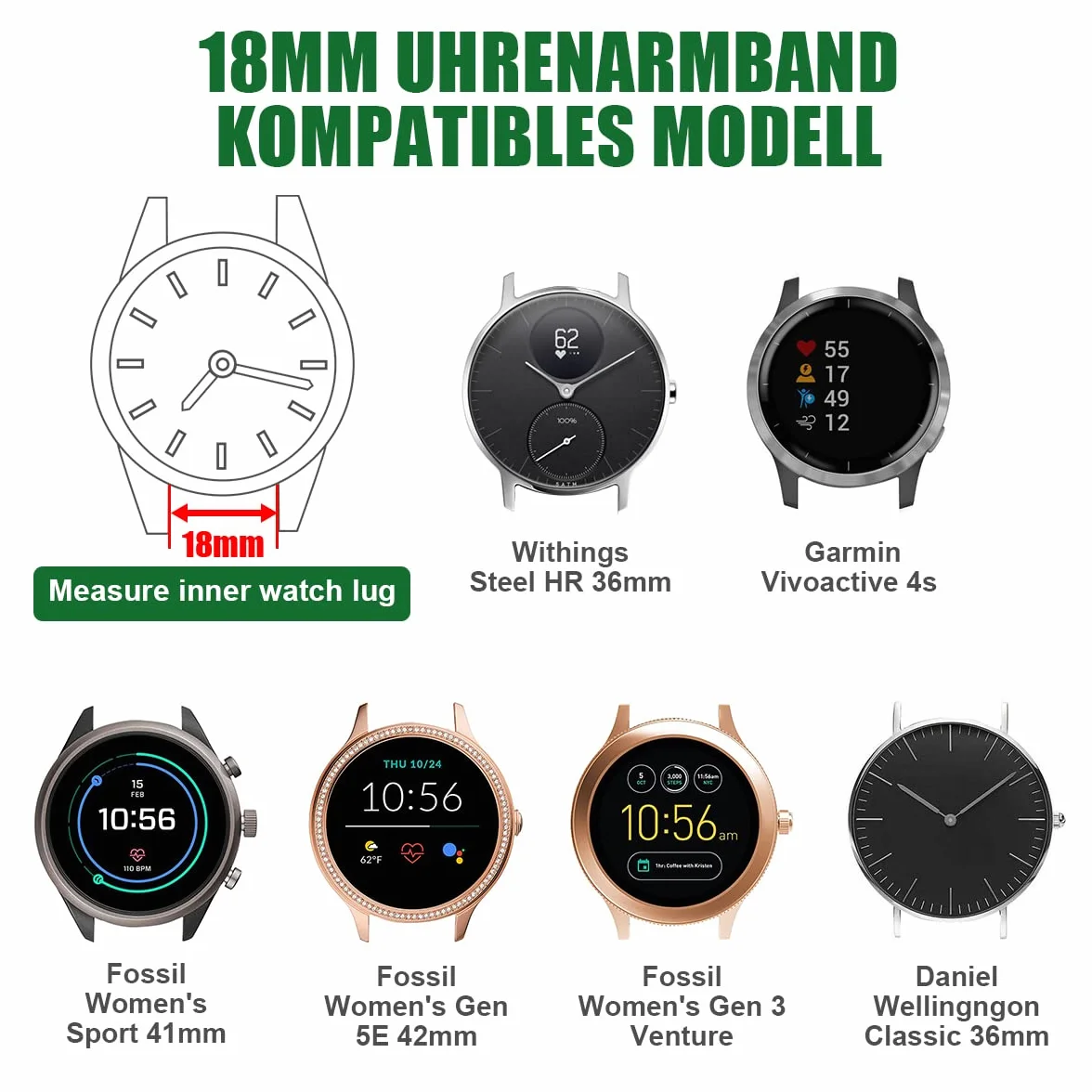 Vicloon 2Pcs Correas de Nylon para Reloj, 16mm 18mm 20mm Correa para Reloj Inteligente Universal, Correa Reloj de Repuesto, para Hombres y Mujeres