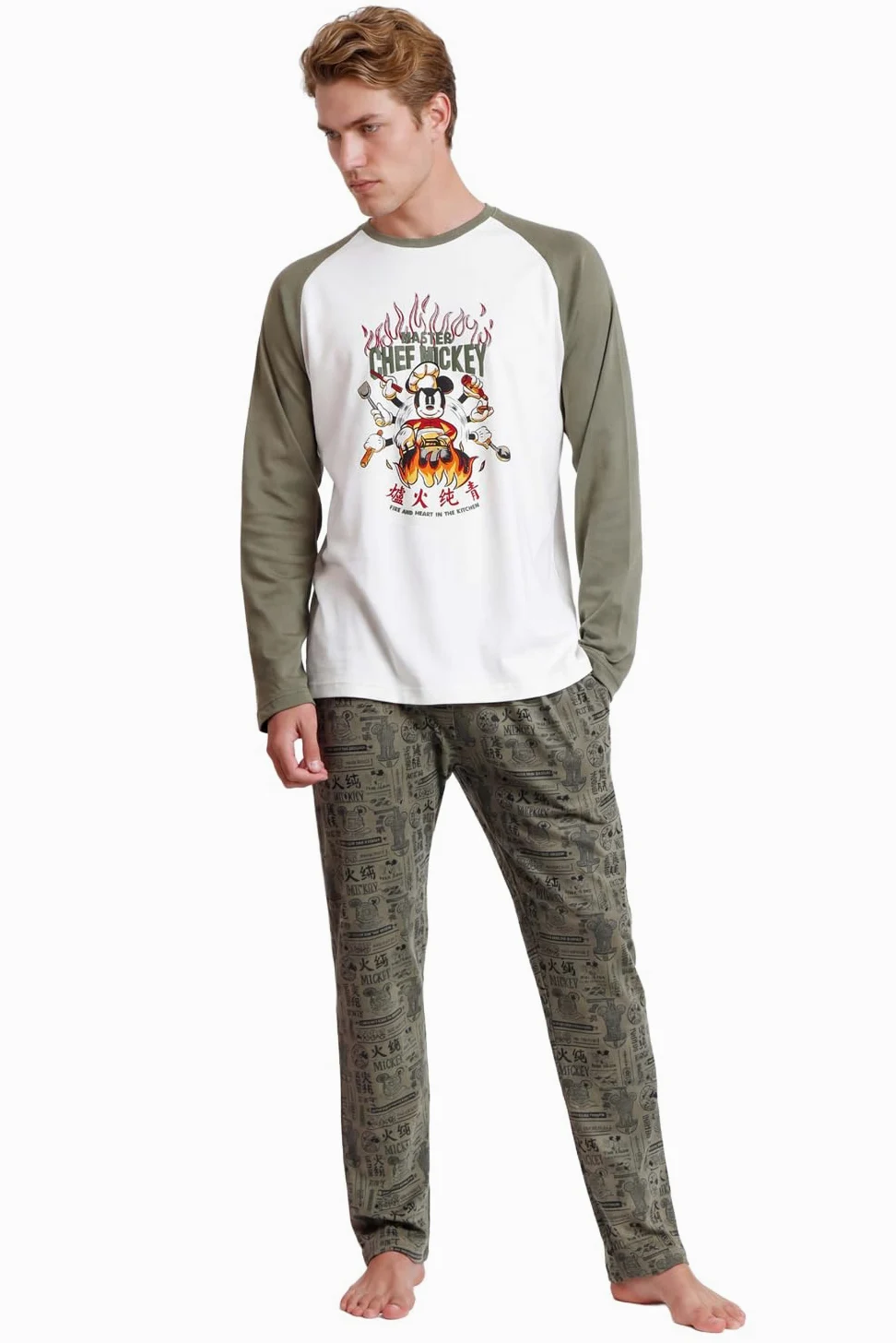 Disney Pijama Manga Larga Chef Mickey para Hombre