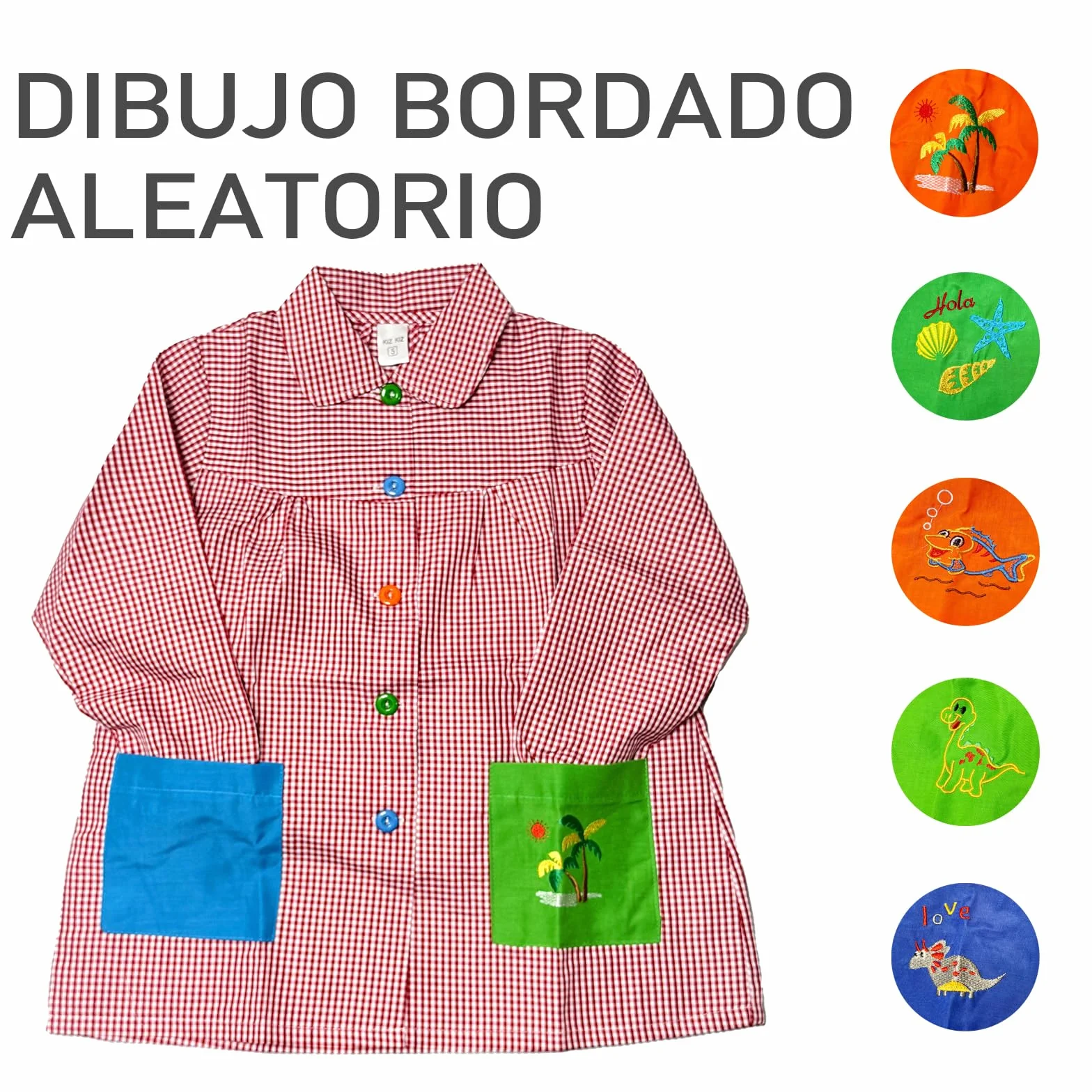 Babi Escolar Infantil Niño o Niña para Guarderia y Colegio Cuadrado con Botones