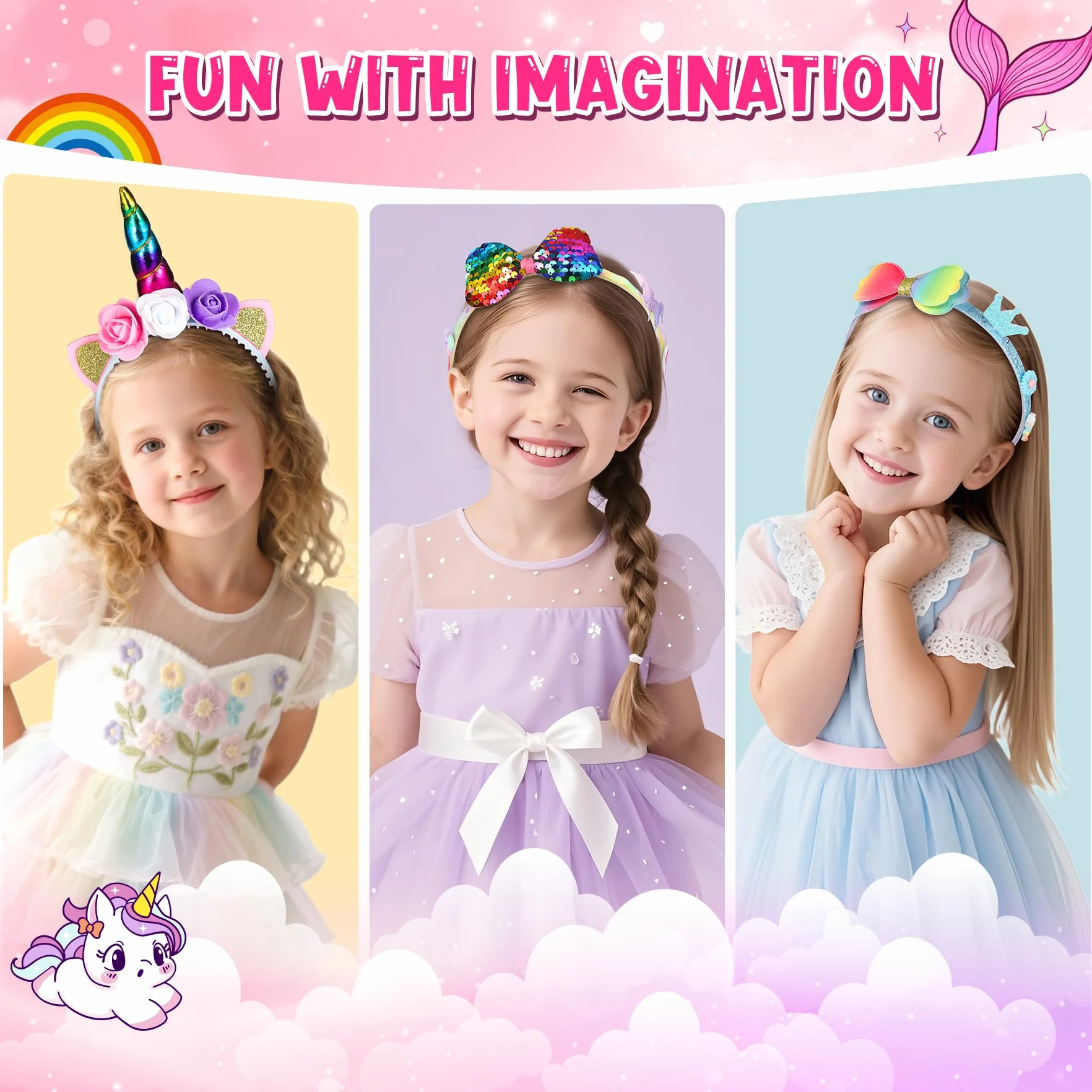 Pourbibi Kit 10 Diademas Para Niñas Manualidades Accesorios Cabello Juguetes Regalo 3-8 Años