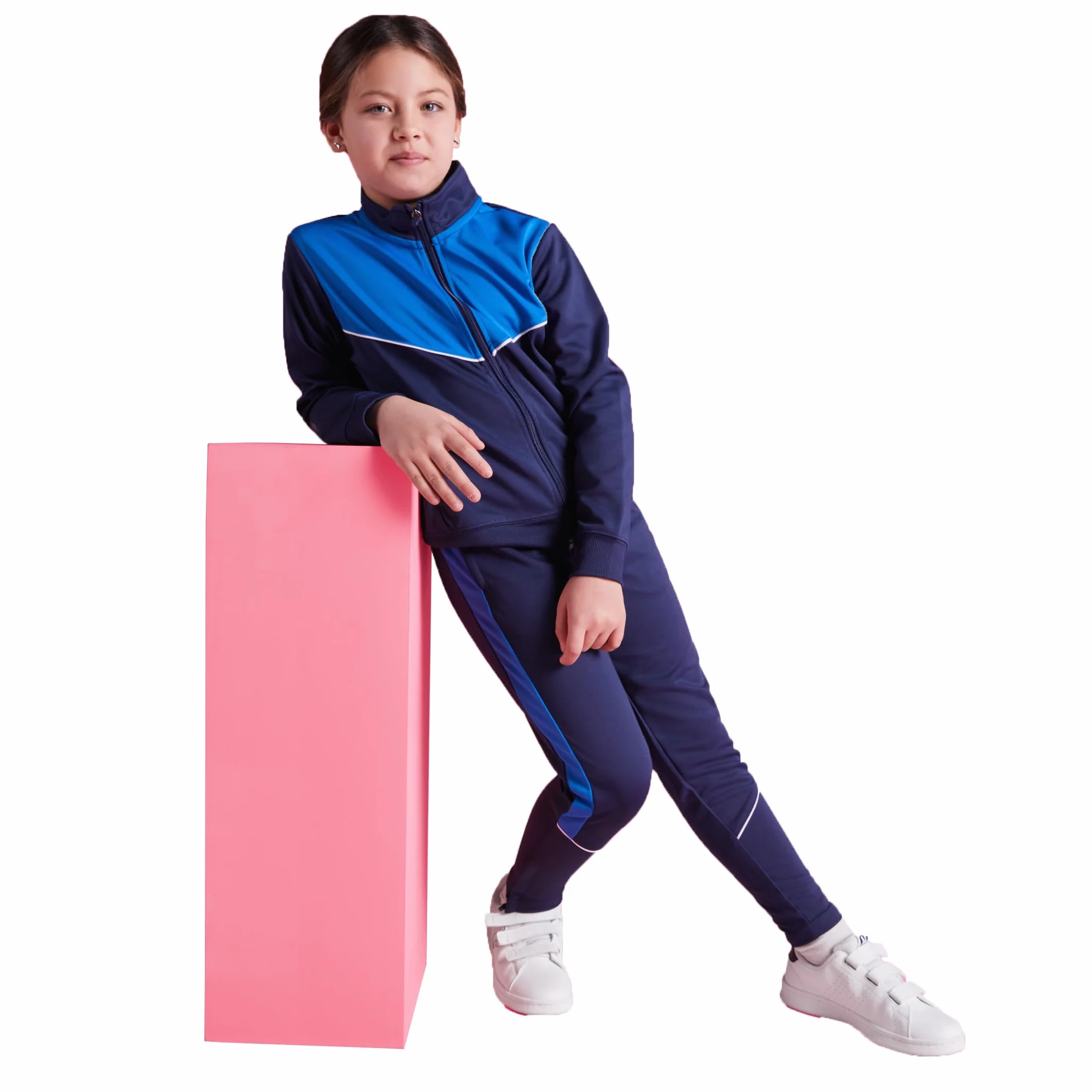 Chándal infantil unisex chaqueta y pantalón deporte cremallera central bolsillos cordón ajuste