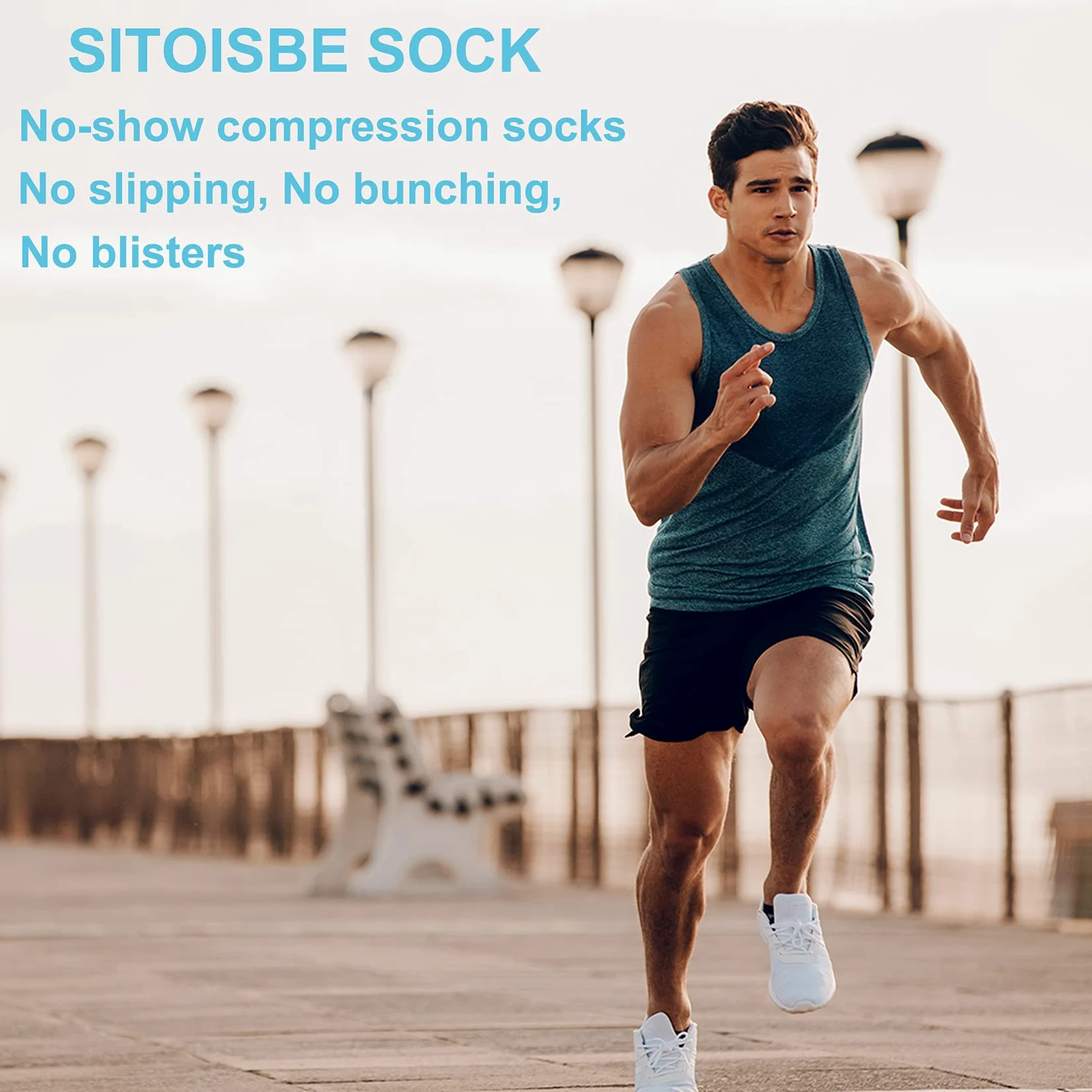 SITOISBE - Calcetines de compresión deportivos invisibles para hombres y mujeres, paquete de 4/8