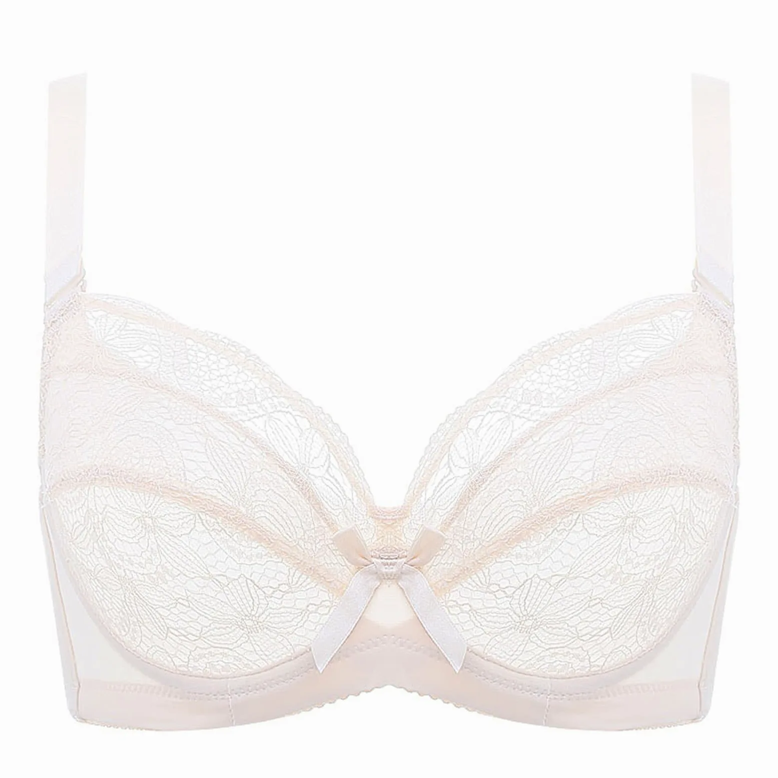 Sujetadores de figura completa para mujer, Minimizer Push Up Sexy Ultra Thin Lencería Bralette de cobertura completa con aros (color: blanco, tamaño: 90E)