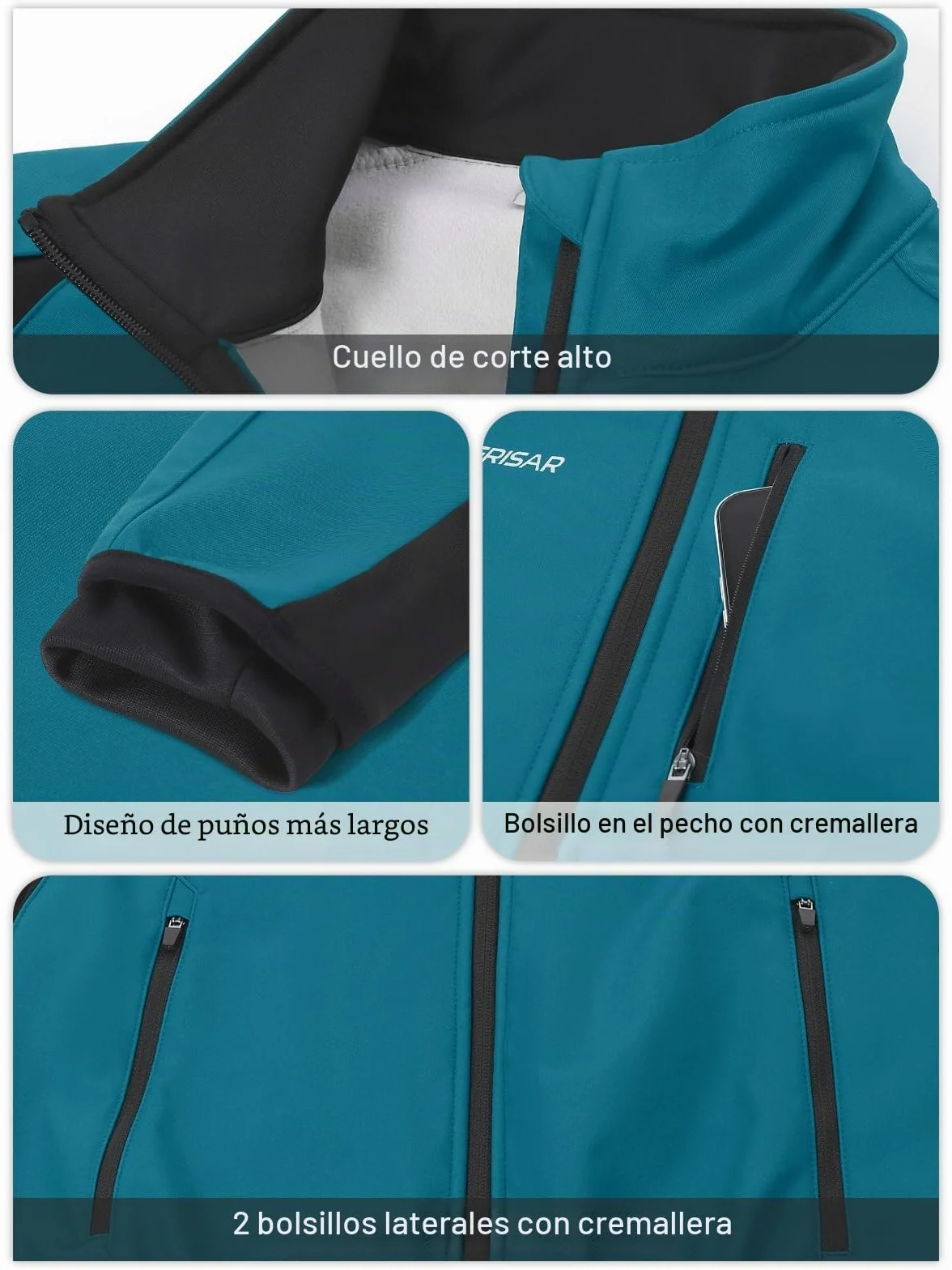 BERGRISAR Chaqueta Ciclismo Hombre Invierno Polar Termica Impermeable Cortavientos MTB Bicicleta