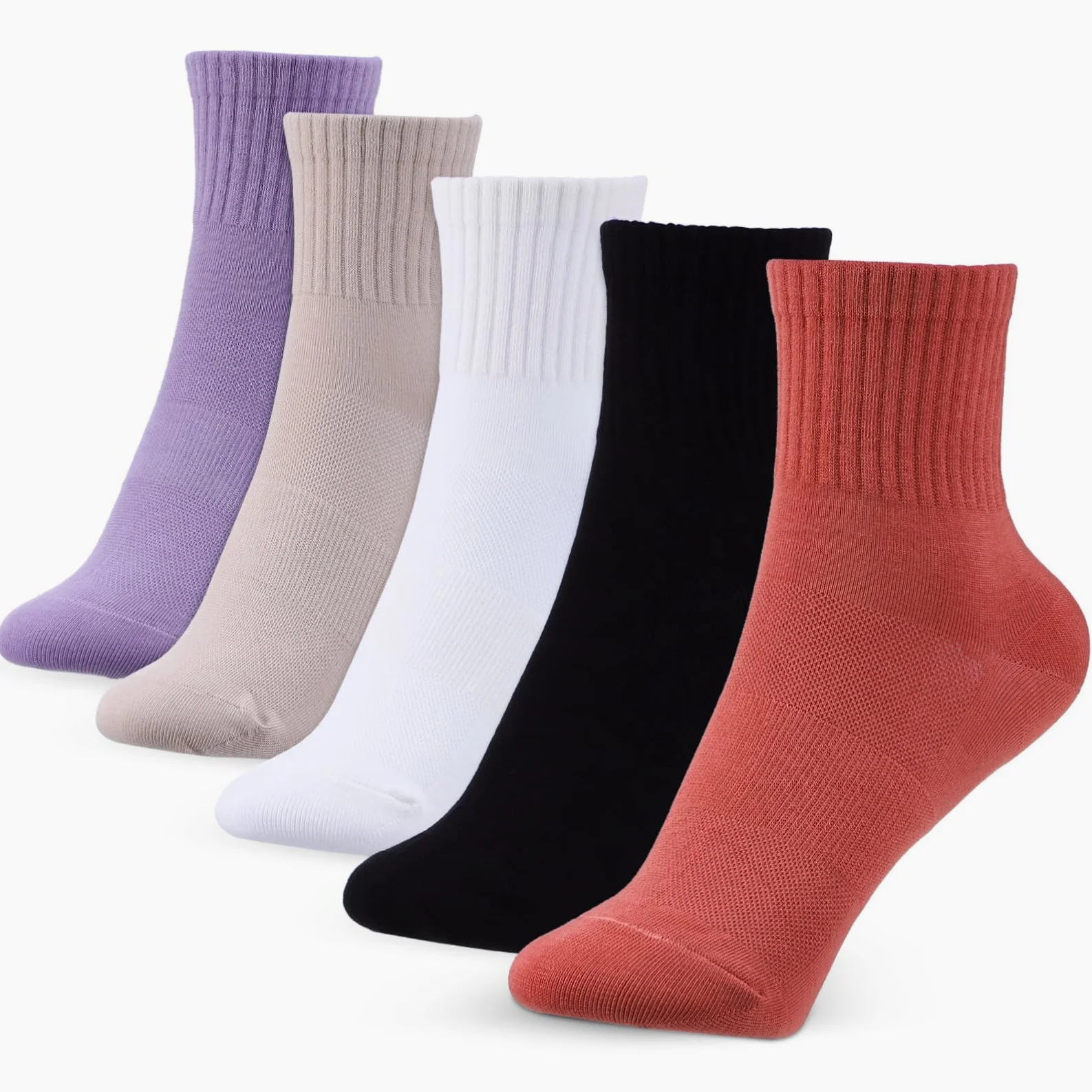 FOMIYES 10pares Calcetines De Algodón Para Mujer Calcetines Altos Por Encima Del Tobillo Acolchados Para Correr y Senderismo