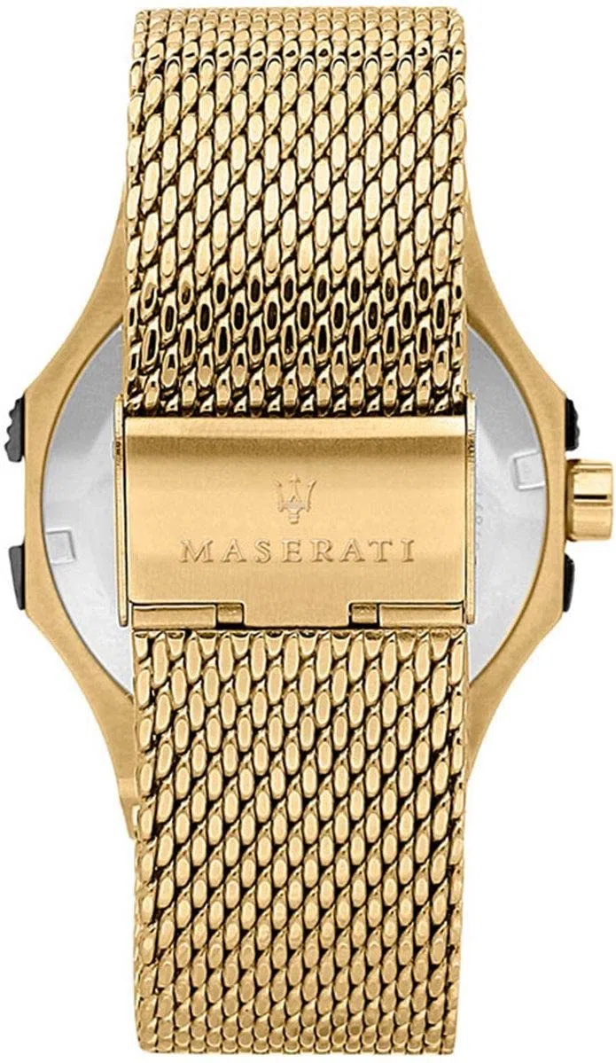 Maserati Reloj para Hombre, Colección Potenza, en Acero Inoxidable, PVD Oro Amarillo, con Correa de Acero Inoxidable - R8853108006