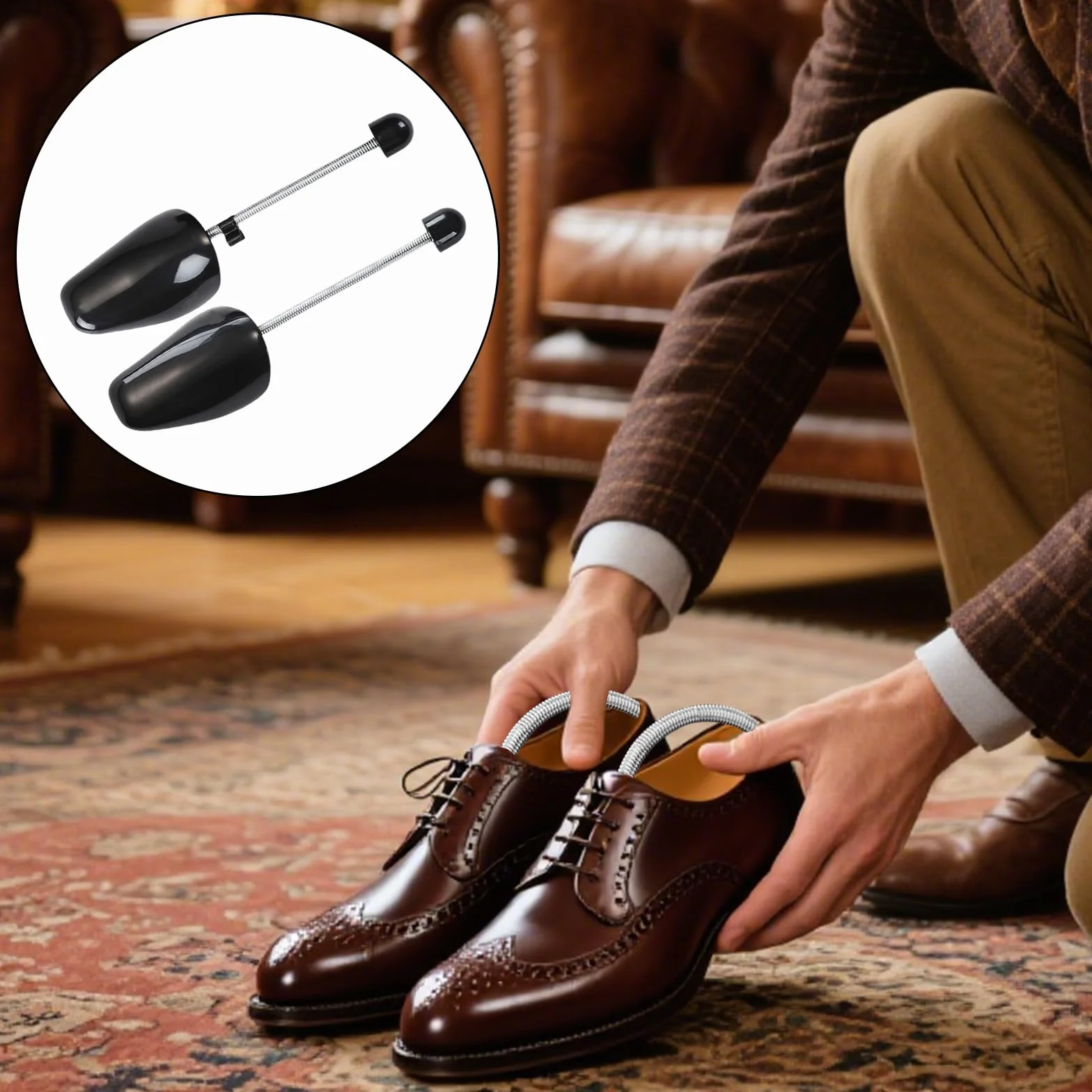 Set de 5 Pares Horma Zapatos Ajustable, Hormas de Plástico, Hormas Zapatos Hombre, Horma Zapatos Eu La Talla 39-47, Adecuado para Zapatos de Cuero y Zapatos Deportivos (Negro, Hombres)