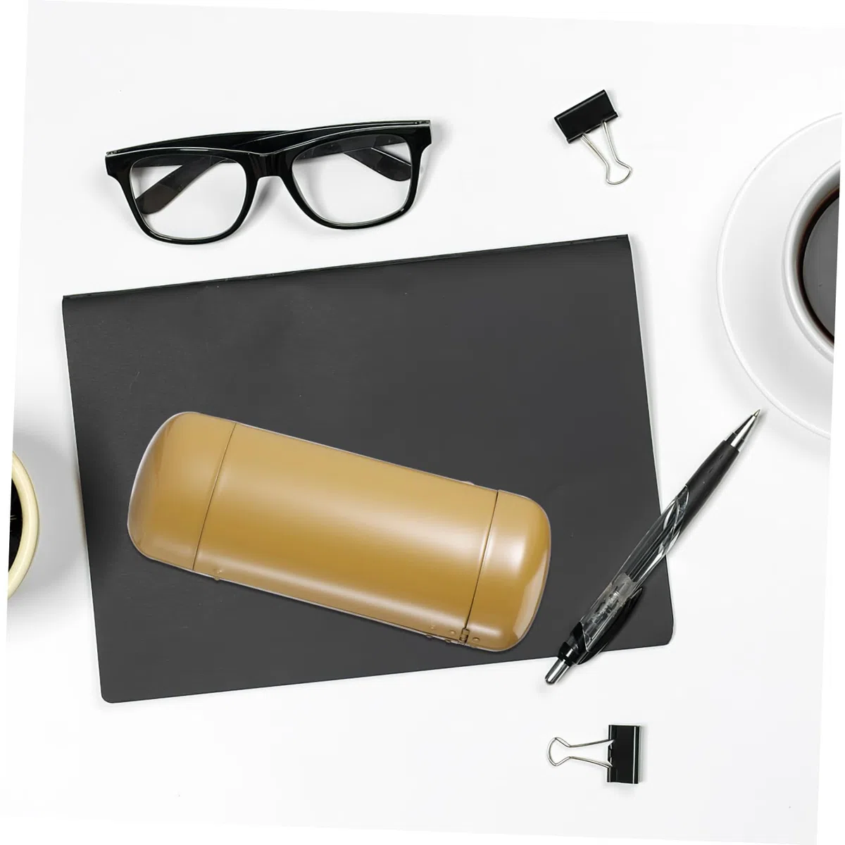 LIFKOME Estuche De Gafas Pintado Caso Estuche Delgado Para Gafas Estuche Para Gafas De Sol Espectáculo Estuche Rígido Para Gafas Para Hombre Titular De Las Gafas De Sol Lentes Black Metal