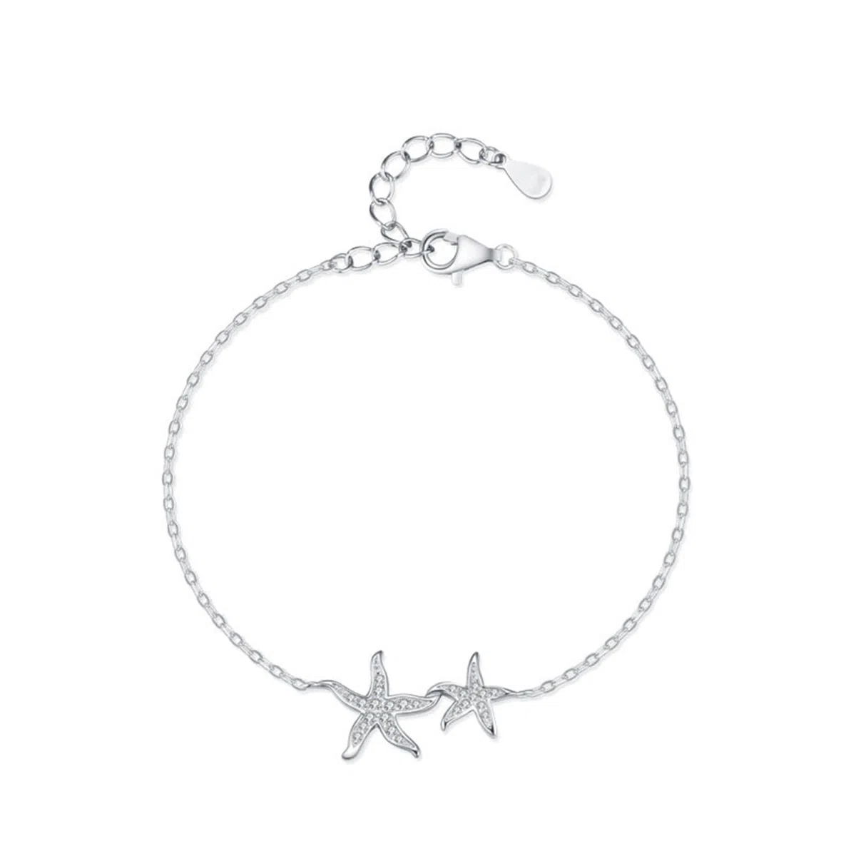 Pulsera para mujer de oro amarillo Au750 de 18 quilates, cadena de estrella de mar, pulseras con diamantes de oro auténtico, pulseras de platino 950