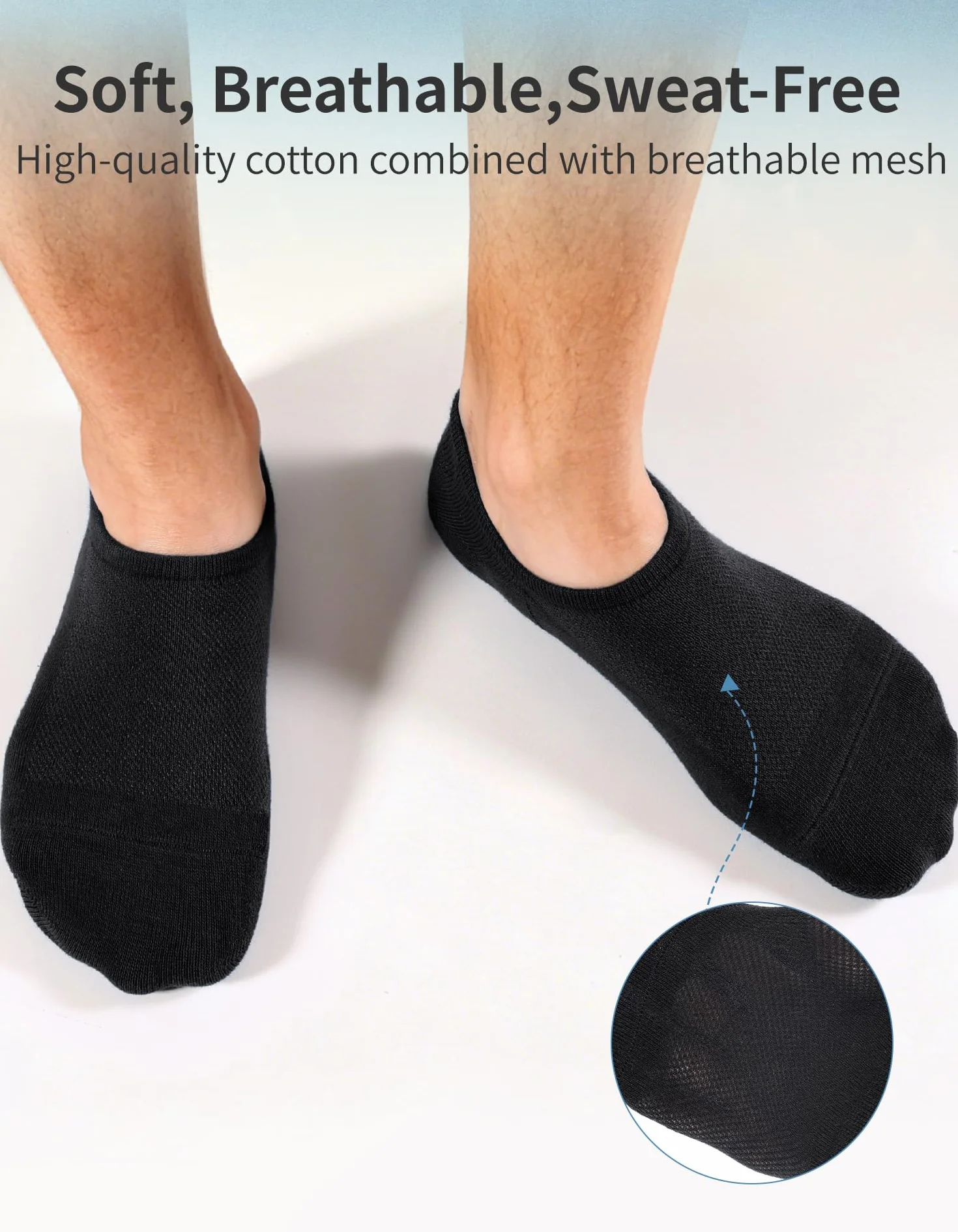 CLOSEMATE 6 Pares Calcetines Invisibles Hombre Bajos de Algodon Transpirables Cortos Verano Antideslizantes Silicona Hombres y Mujeres