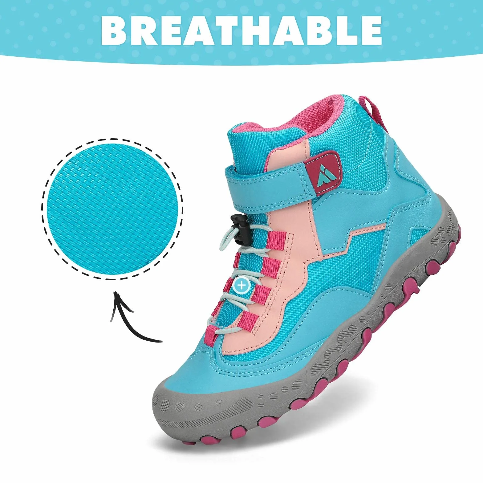 Mishansha Botas de Senderismo Niño Niña Zapatos de Trekking Antideslizante Ligero Zapatillas de Montaña Cómodos Exterior, Cielo Azul 38 EU