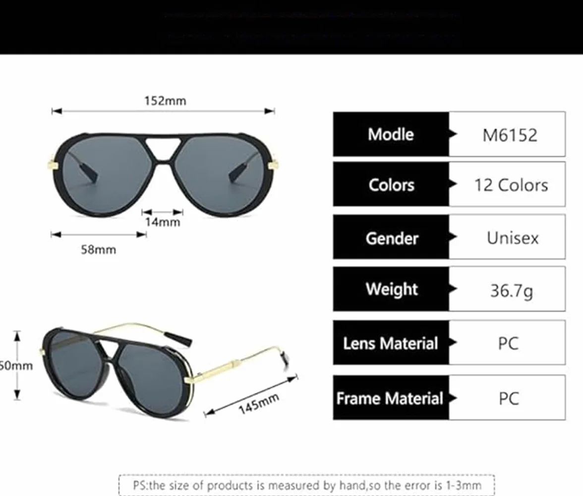 Gafas de sol de aviador Panther vintage unisex