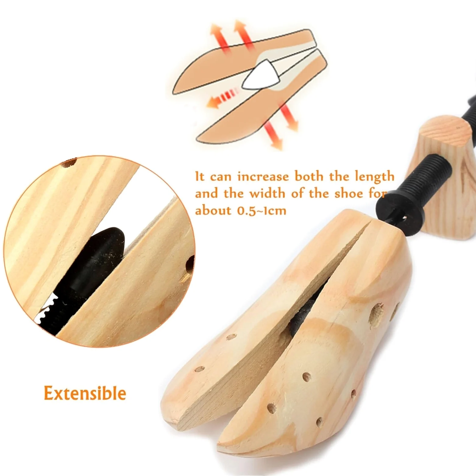 Camilla para Zapatos 1 Pieza S/m/l Tamaño Zapato de árbol Zapatos de Madera Camilla, Hombre Ajustable de Madera Mujeres Pisos Bombas Botas Shaper Rack Expansor Tree (Color : Beige, Size : 35-38