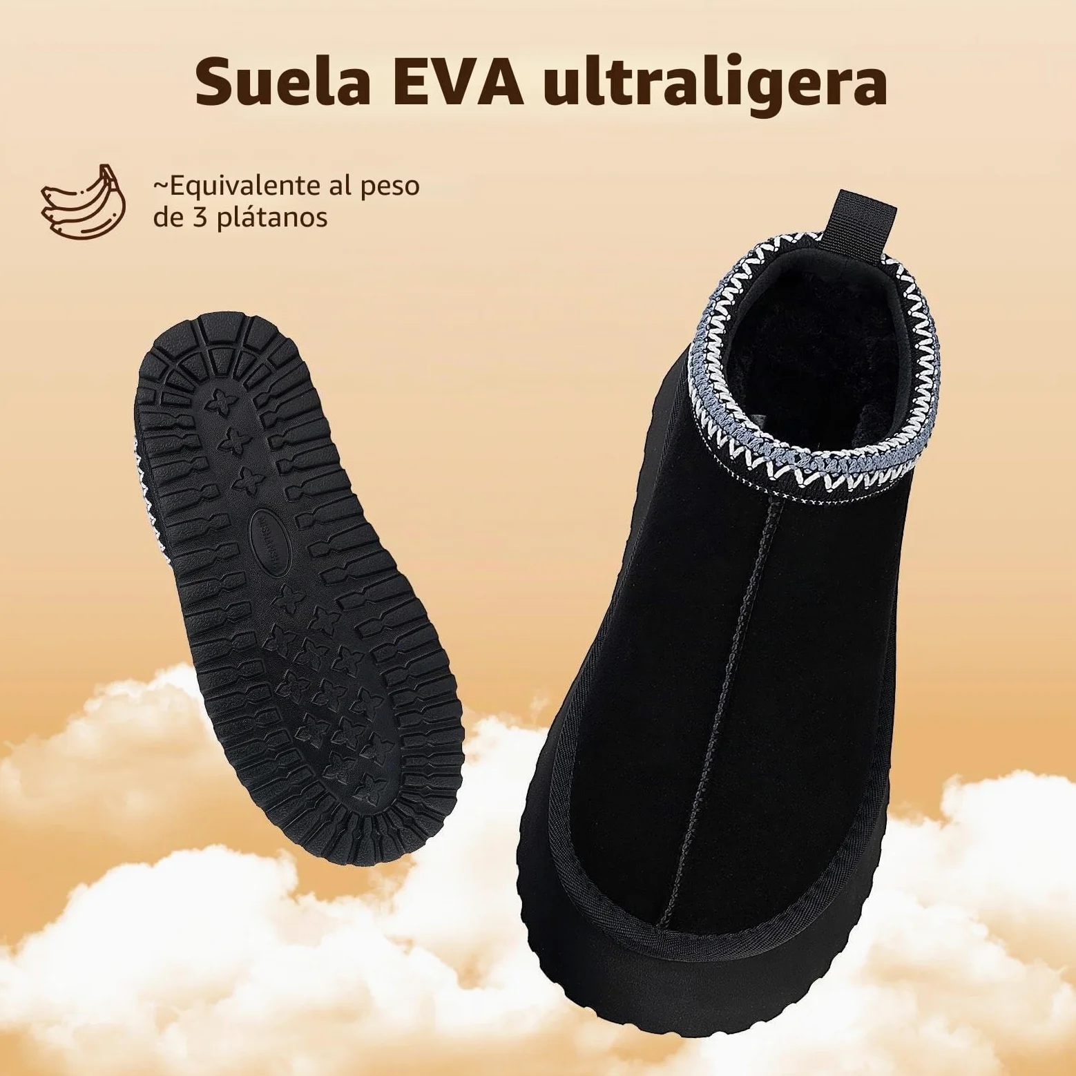 Mishansha Mujer Zapatillas de Estar Invierno Pantuflas Casa 36-42 EU | Zapatos, Antideslizantes, Cálidas, Calzado de Invierno, Grosor de 4 cm, Forro de Felpa Afelpada, Interiores, Paseos Diarios