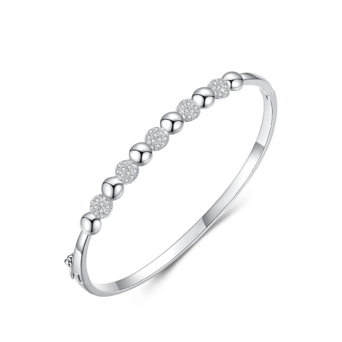 Pulsera para mujer, pulsera vintage con cuentas de moissanita, oro blanco, regalos únicos para amigas y mujeres