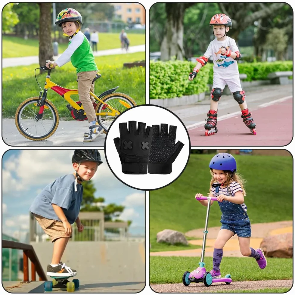 Guantes Bici Niño, Antideslizante, Transpirable, Guantes Ciclismo, para Niñas y Niños Edad 8-12, para Montar a Caballo, Andar en Bicicleta, Patinar y Andar en Patinete