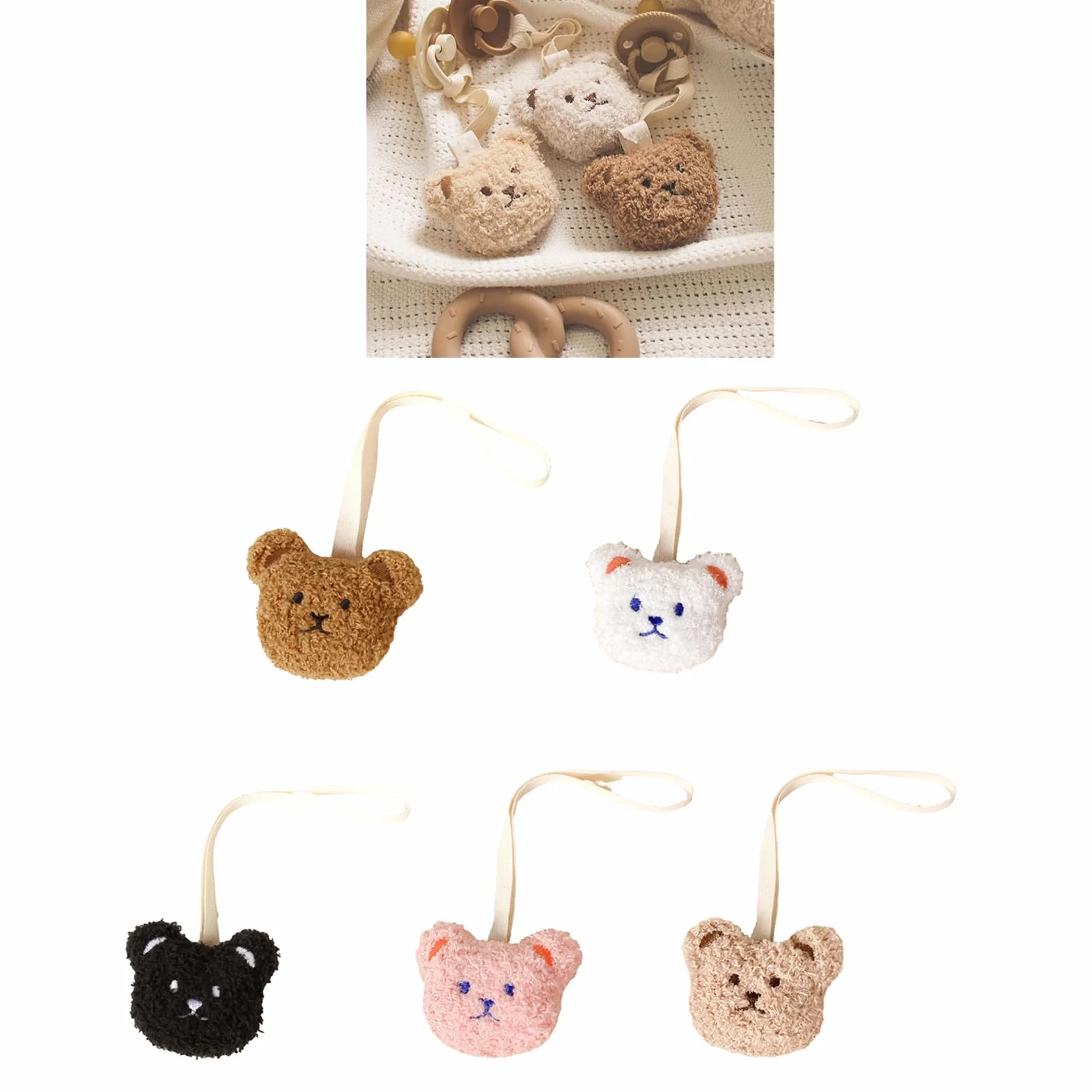 Babt Holder Cadena de Oso Lindo para Niños y Niñas 0-3 años Correa