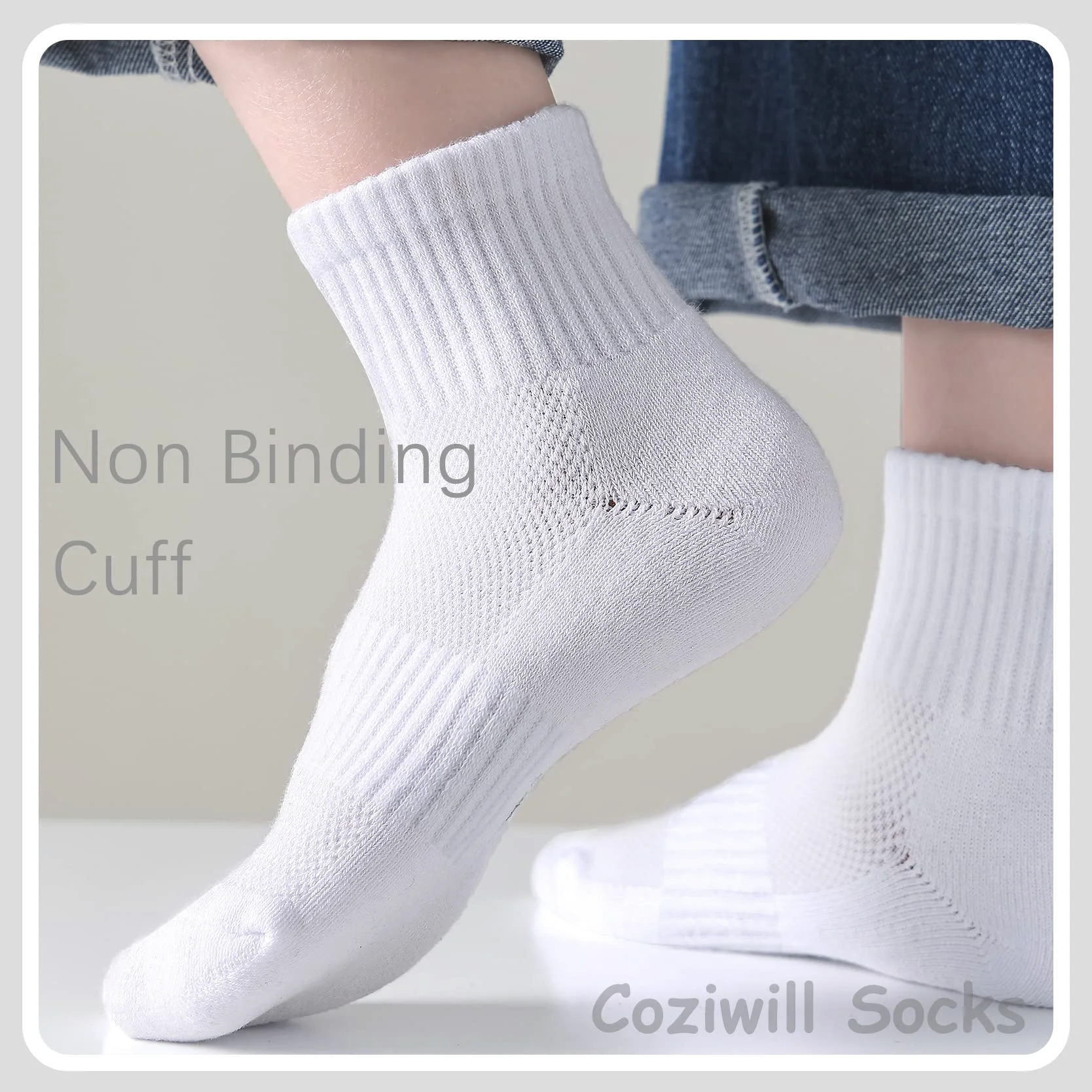 Calcetines tobilleros acolchados para niños, calcetines cortos atléticos para niñas, calcetines de algodón para niños, jóvenes, deportes, 10 pares