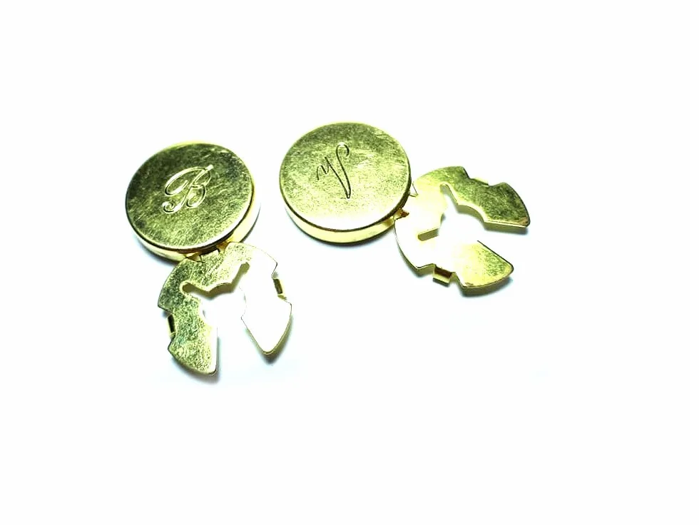 1 par de cubrebotones personalizados, 1 inicial cubrebotón, elegir color oro, plata, etc. Bijoux hombre, llavero, LATÓN MOJADO