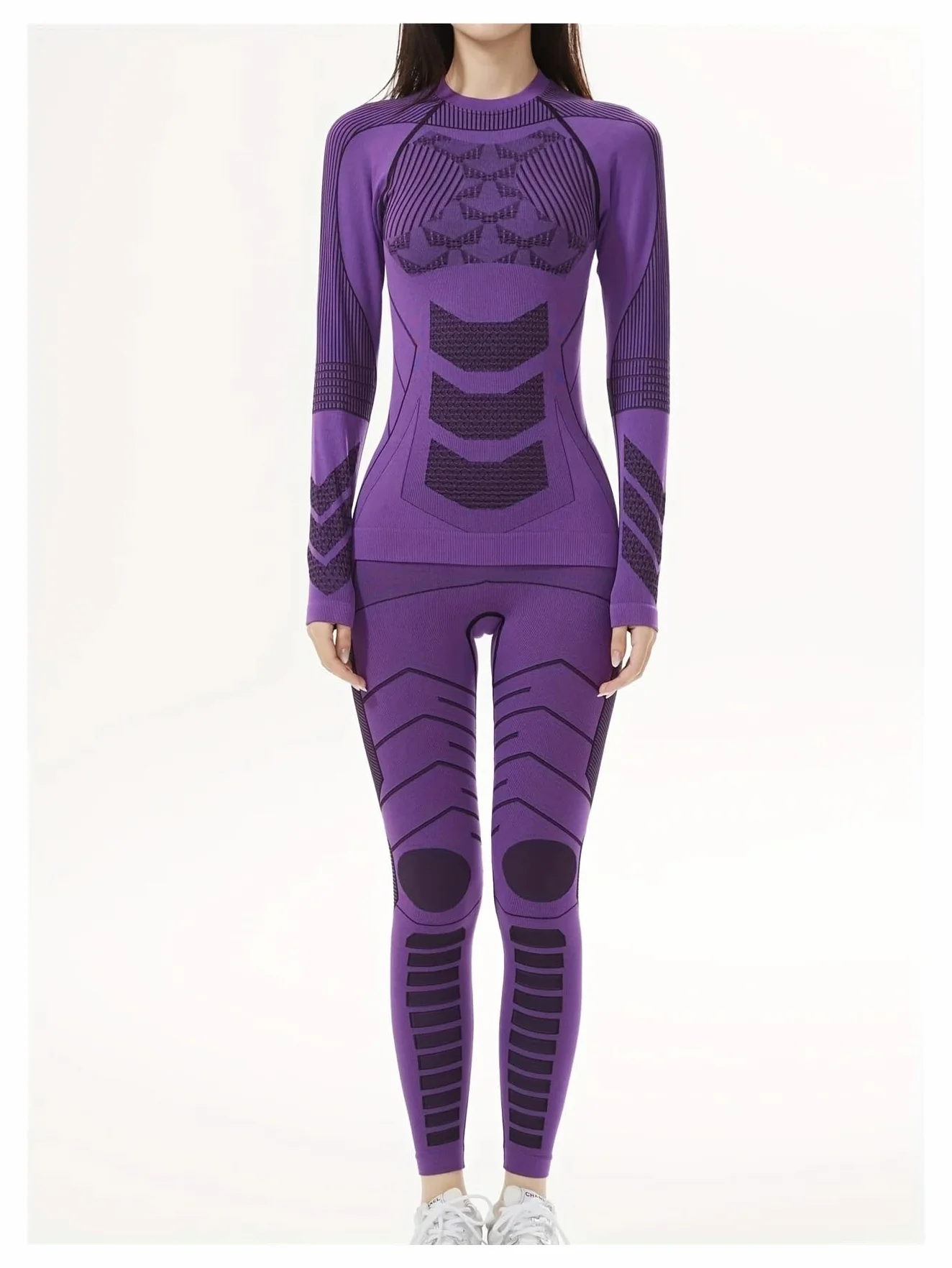 Conjunto TéRmico Transpirable Ropa Conjuntos de ropa interior de esquí cálida for invierno, ropa interior de esquí for hombre y mujer, tela de nailon comprimida, chándal de secado rápido Para El FríO