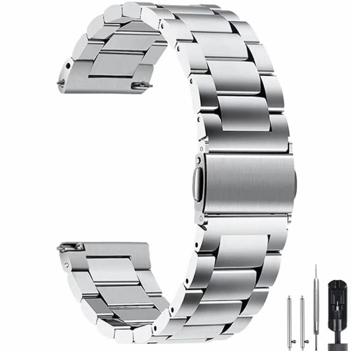 Correas de Reloj Meta de Acero Inoxidable 16mm 18mm 20mm 22mm 24mm Correa de Repuesto Macizo Cepillado para Relojes y Smartwatches de Mujer Brazalete de Metal Hombres Mujeres
