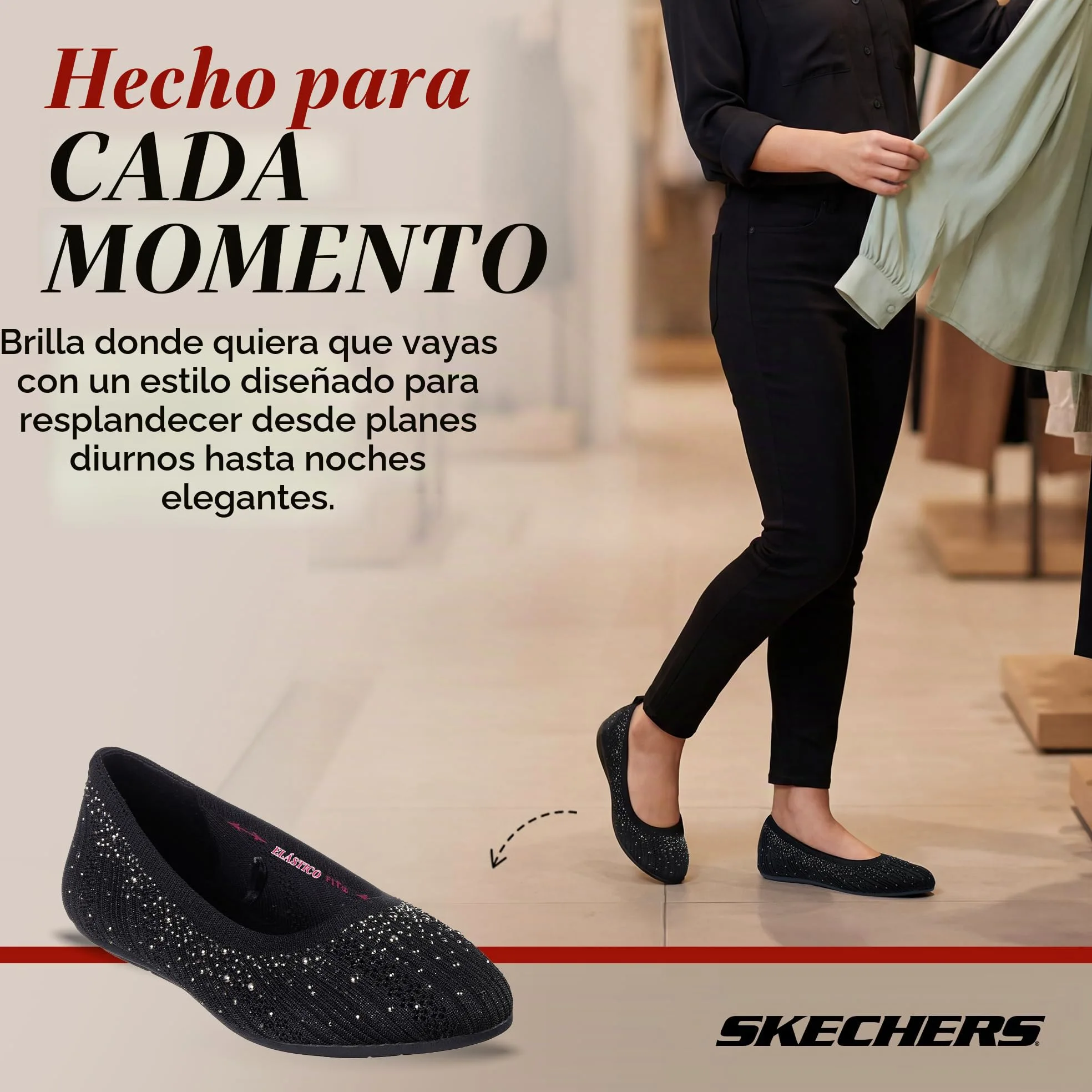Skechers Cleo 2.0 - Glitzy Daze Zapatos Tipo balletMujer