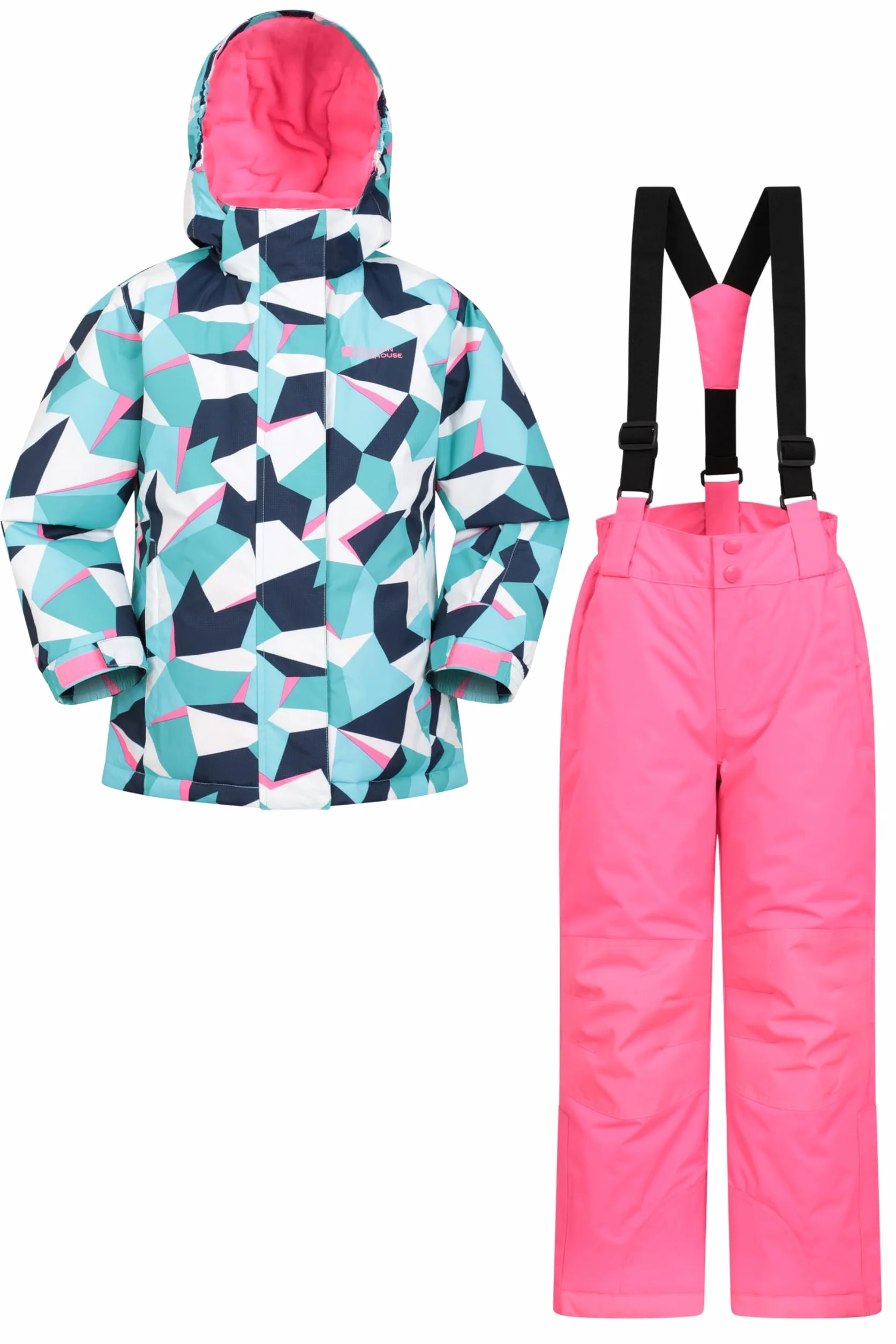 Mountain Warehouse Conjunto de esquí con Chaqueta y Pantalones para niños - A Prueba de Nieve, Bolsillos Delanteros, Forro Polar y faldón paranieves - para Snowboard, Invierno