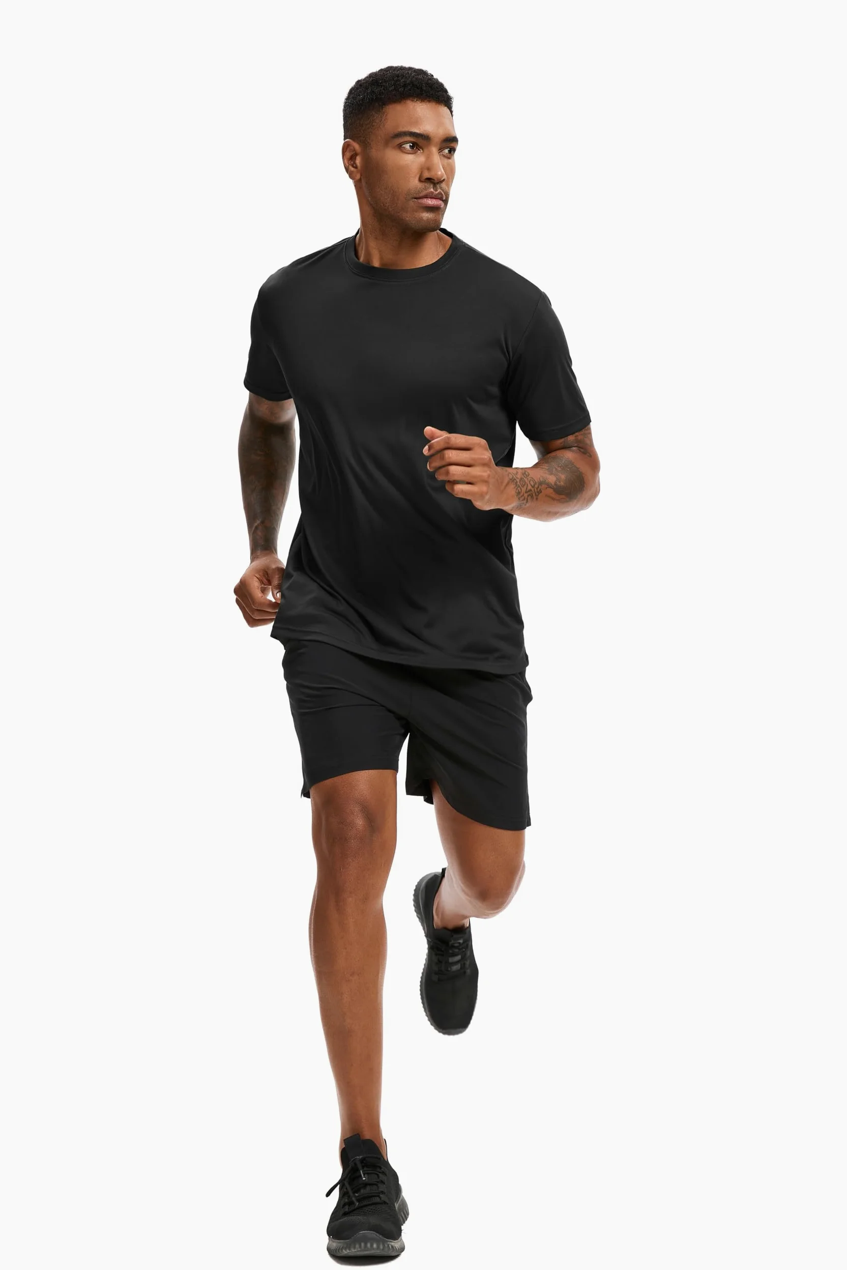 Paquete de 5 camisetas de entrenamiento para hombre, camisetas de secado rápido, protección solar UPF 50+, camisetas atléticas de manga corta, absorben la humedad