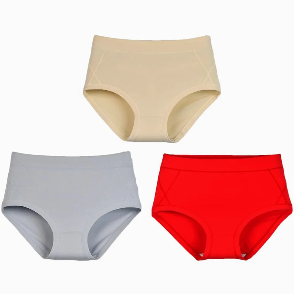 Bragas de algodón de cintura alta para mujer, ropa interior íntima para mujer, 3 piezas
