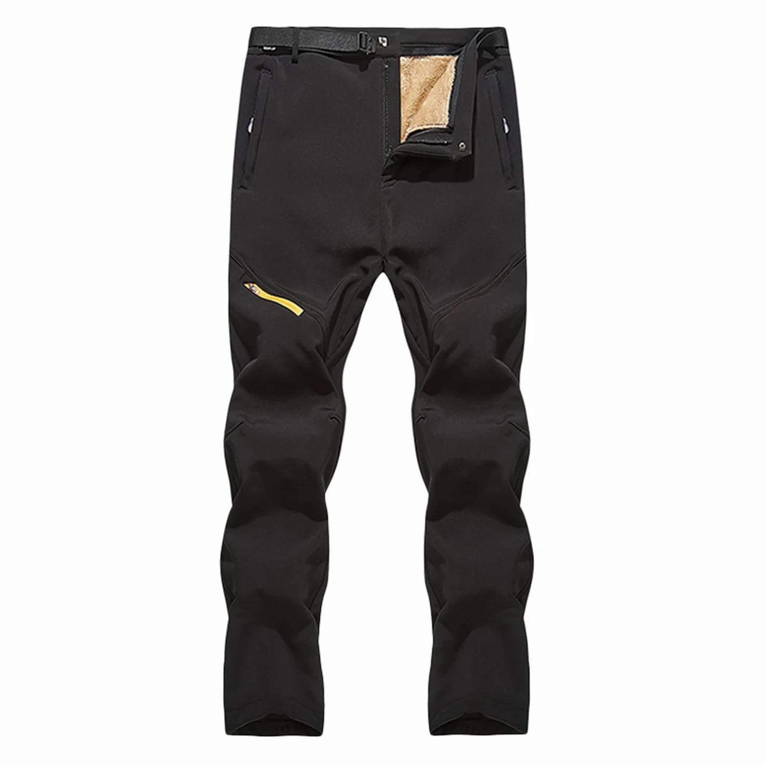 Generisch Pantalones de invierno para hombre, forro polar, desmontable, dos piezas, doble engrosado, cálido pantalón de esquí